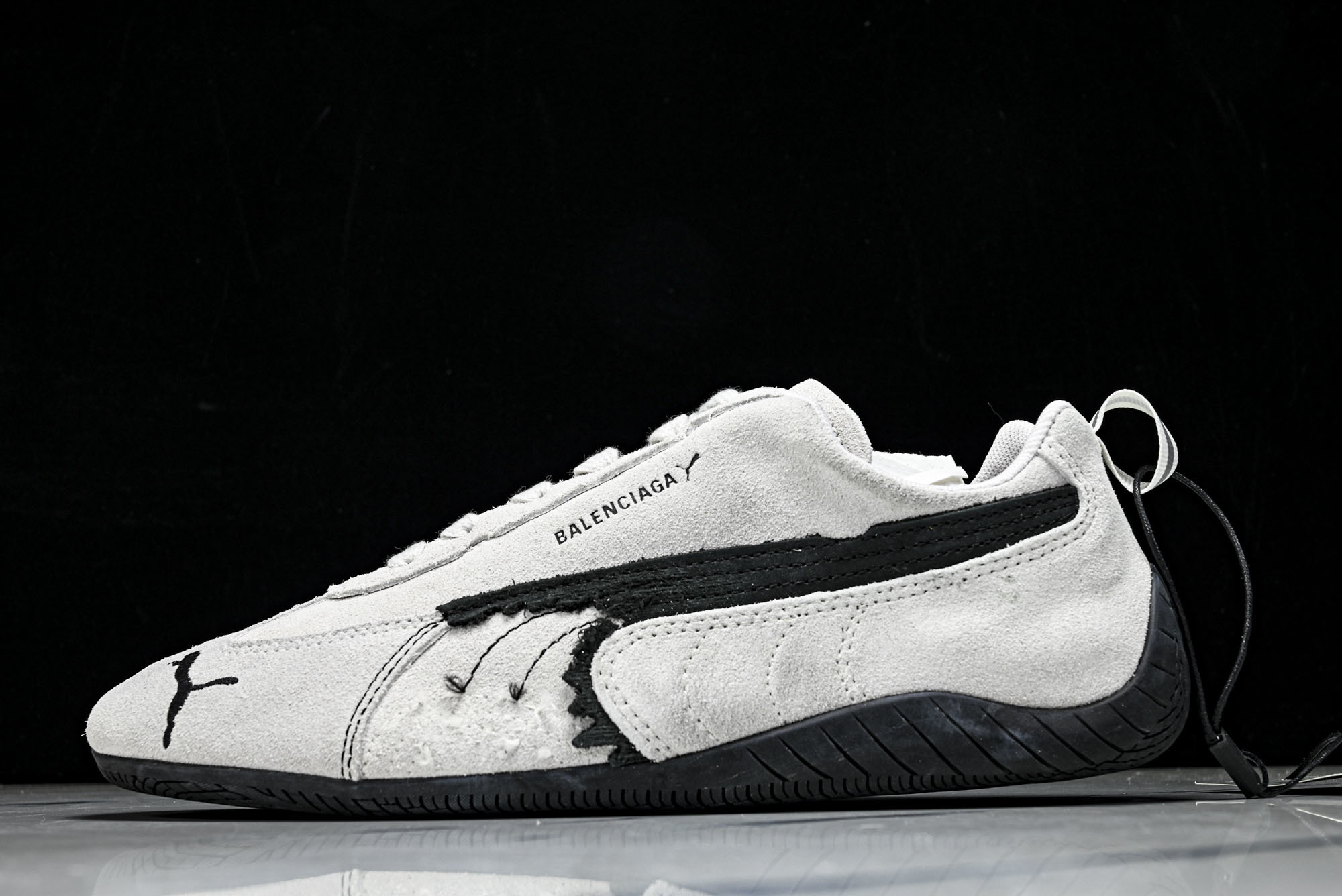 纯原 PUMA_彪马 x Balenciaga巴黎世家 Speedcat 牛皮绒面革 圆头做旧 WSDSD9010  #