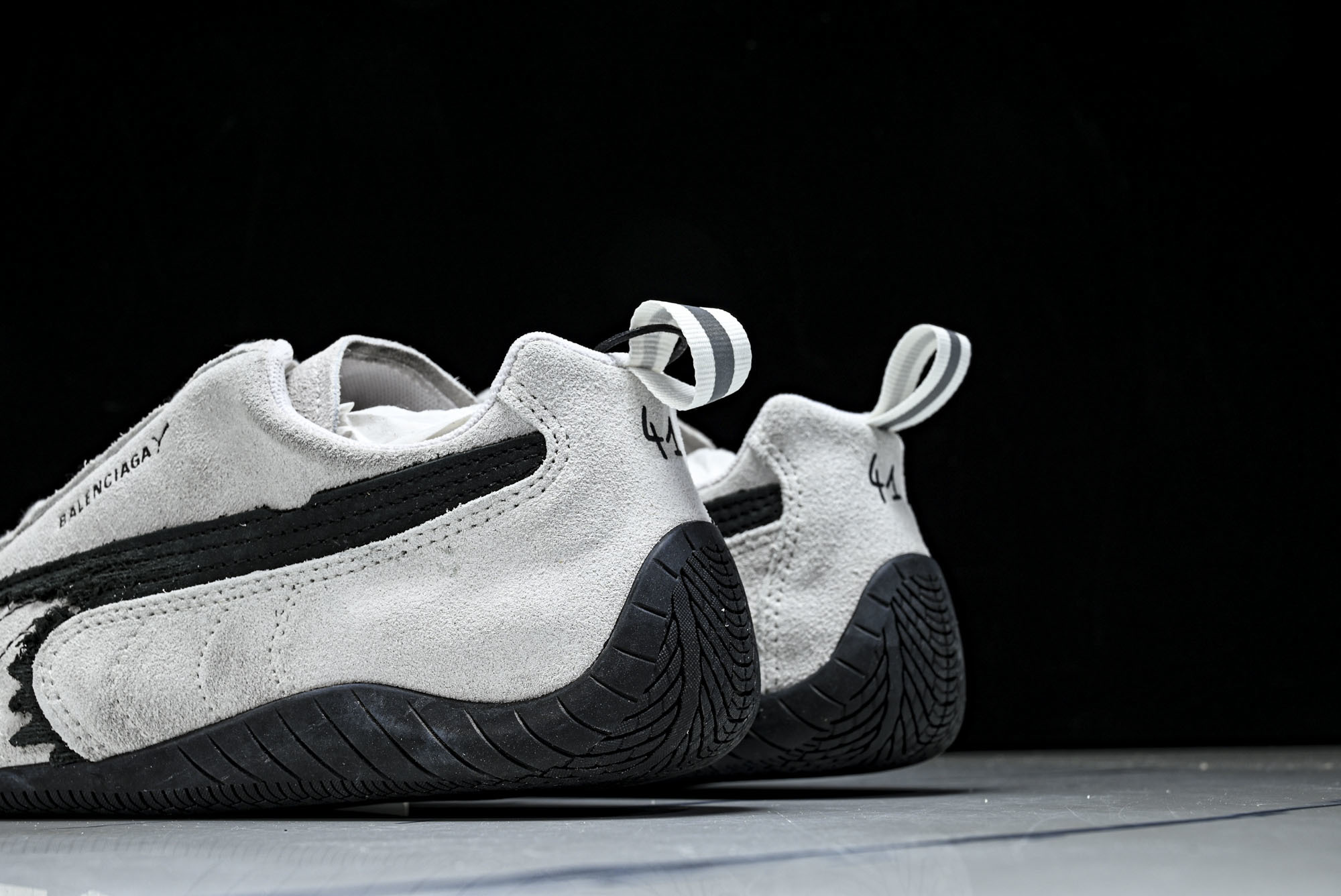 纯原 PUMA_彪马 x Balenciaga巴黎世家 Speedcat 牛皮绒面革 圆头做旧 WSDSD9010  #