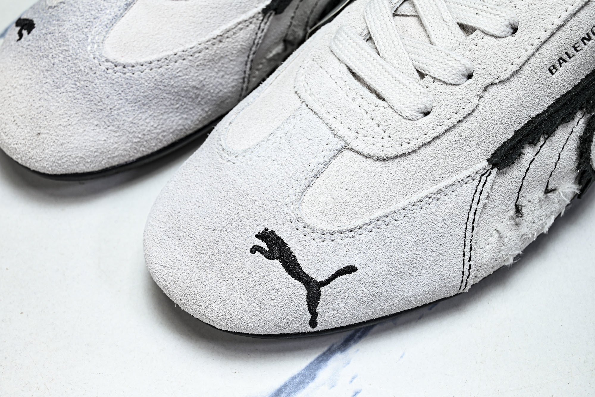纯原 PUMA_彪马 x Balenciaga巴黎世家 Speedcat 牛皮绒面革 圆头做旧 WSDSD9010  #