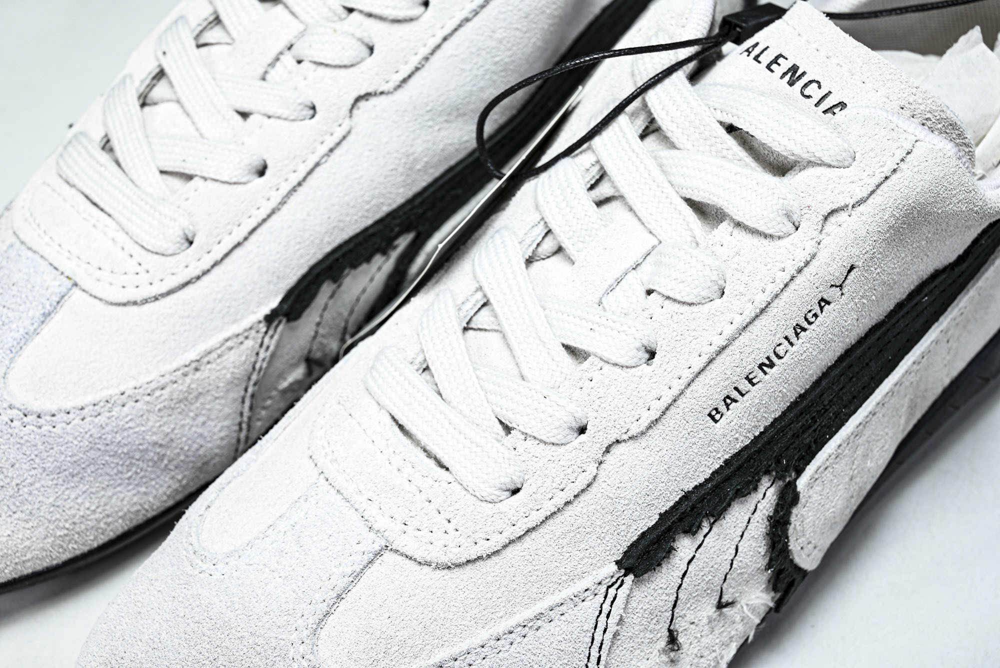 纯原 PUMA_彪马 x Balenciaga巴黎世家 Speedcat 牛皮绒面革 圆头做旧 WSDSD9010  #