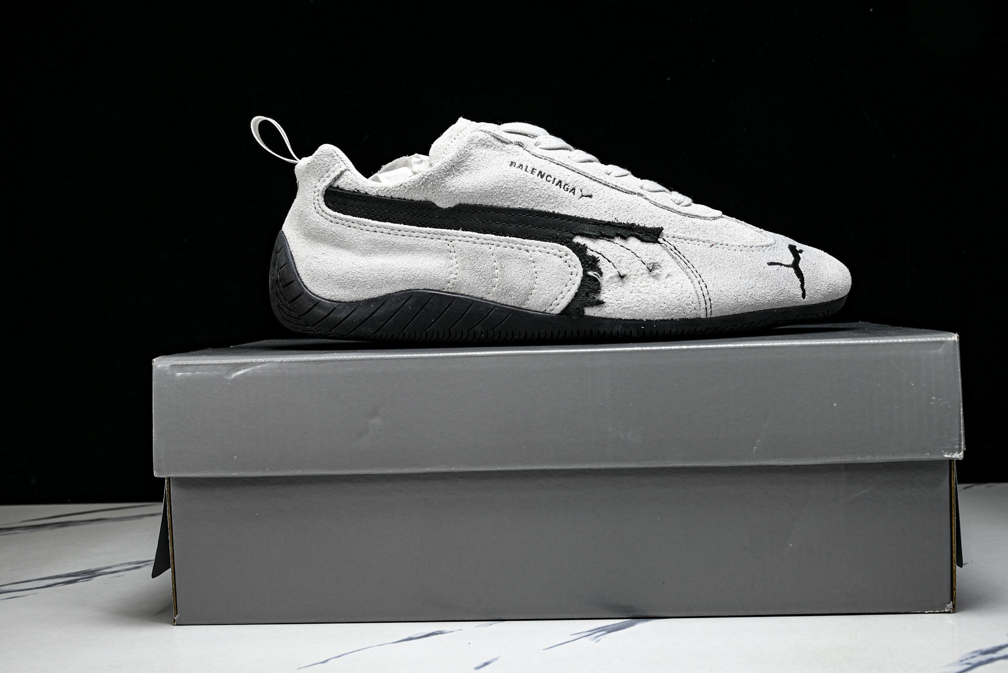 纯原 PUMA_彪马 x Balenciaga巴黎世家 Speedcat 牛皮绒面革 圆头做旧 WSDSD9010  #