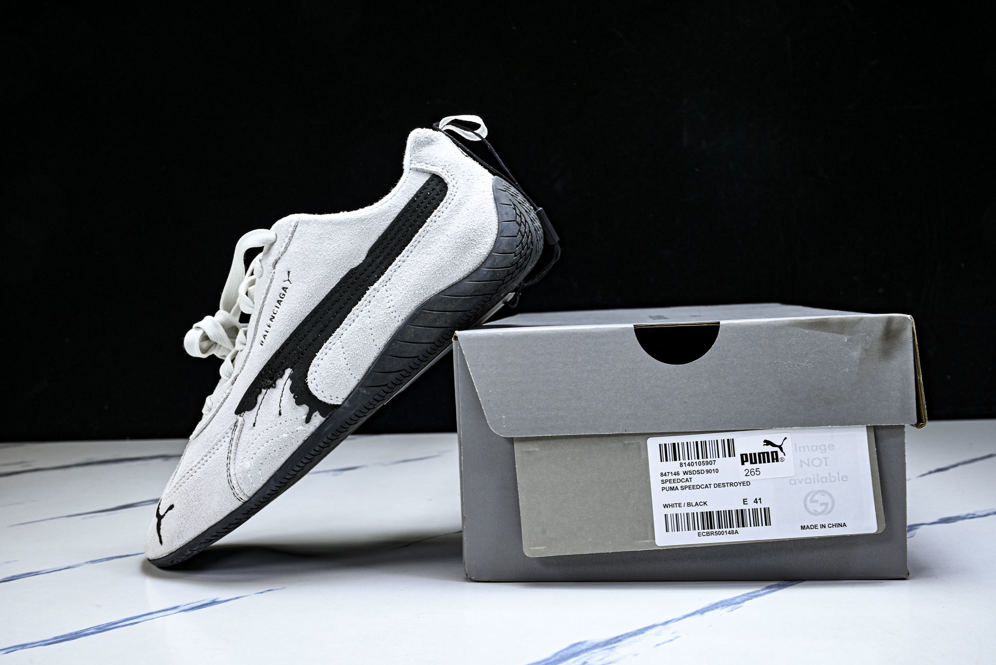 纯原 PUMA_彪马 x Balenciaga巴黎世家 Speedcat 牛皮绒面革 圆头做旧 WSDSD-9010 纯原 PUMA_彪马 x Balenciaga巴黎世家 Speedcat 牛皮绒面革 圆头做旧 WSDSD-9010