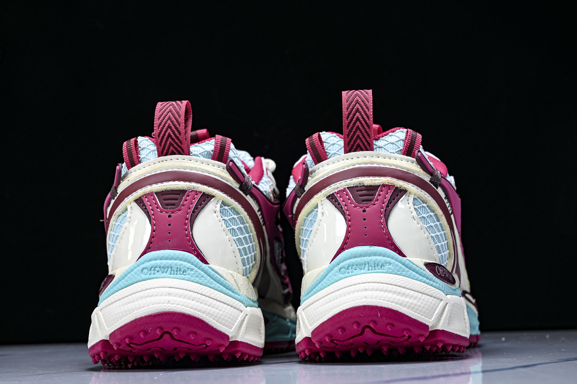 【纯原】OFF WHITE 黑白三箭头登山厚底老爹鞋增高男女运动休闲鞋_2#YZ002 #穿上off--White Ri