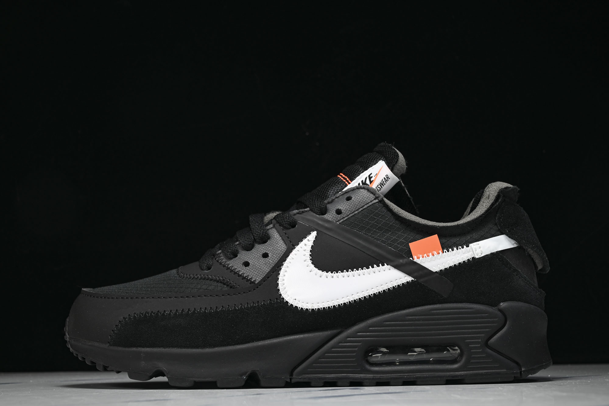 Off-White x NK Air Max 90 OW限量联名跑鞋 黑色白勾 AA7293-001 #YZ013 36 Off-White x NK Air Max 90 OW限量联名跑鞋 黑色白勾 AA7293-001 #YZ013 36