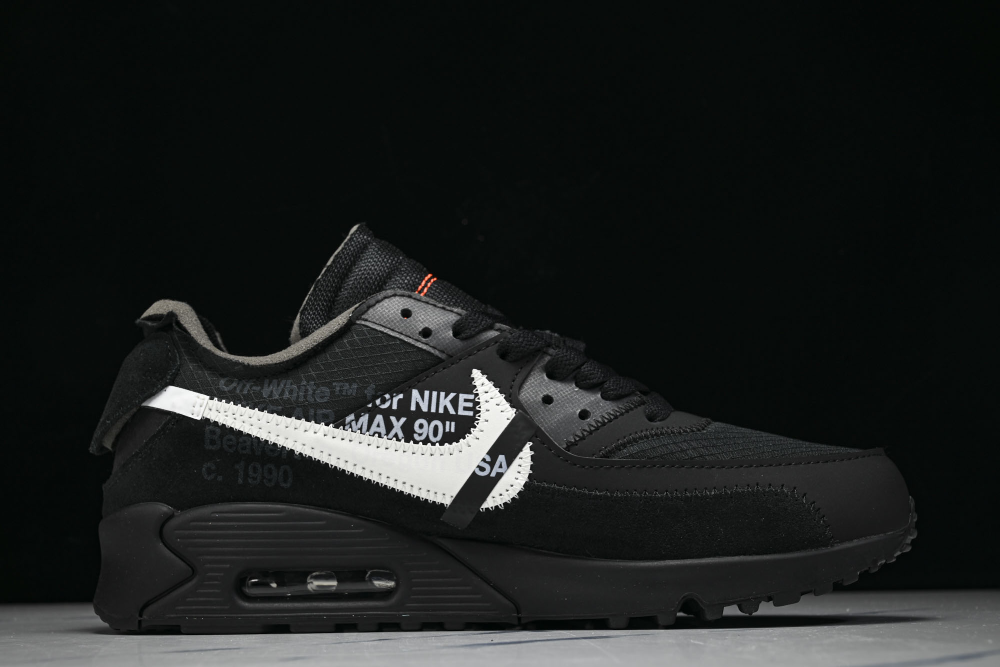 Off-White x NK Air Max 90 OW限量联名跑鞋 黑色白勾 AA7293-001 #YZ013 36 Off-White x NK Air Max 90 OW限量联名跑鞋 黑色白勾 AA7293-001 #YZ013 36