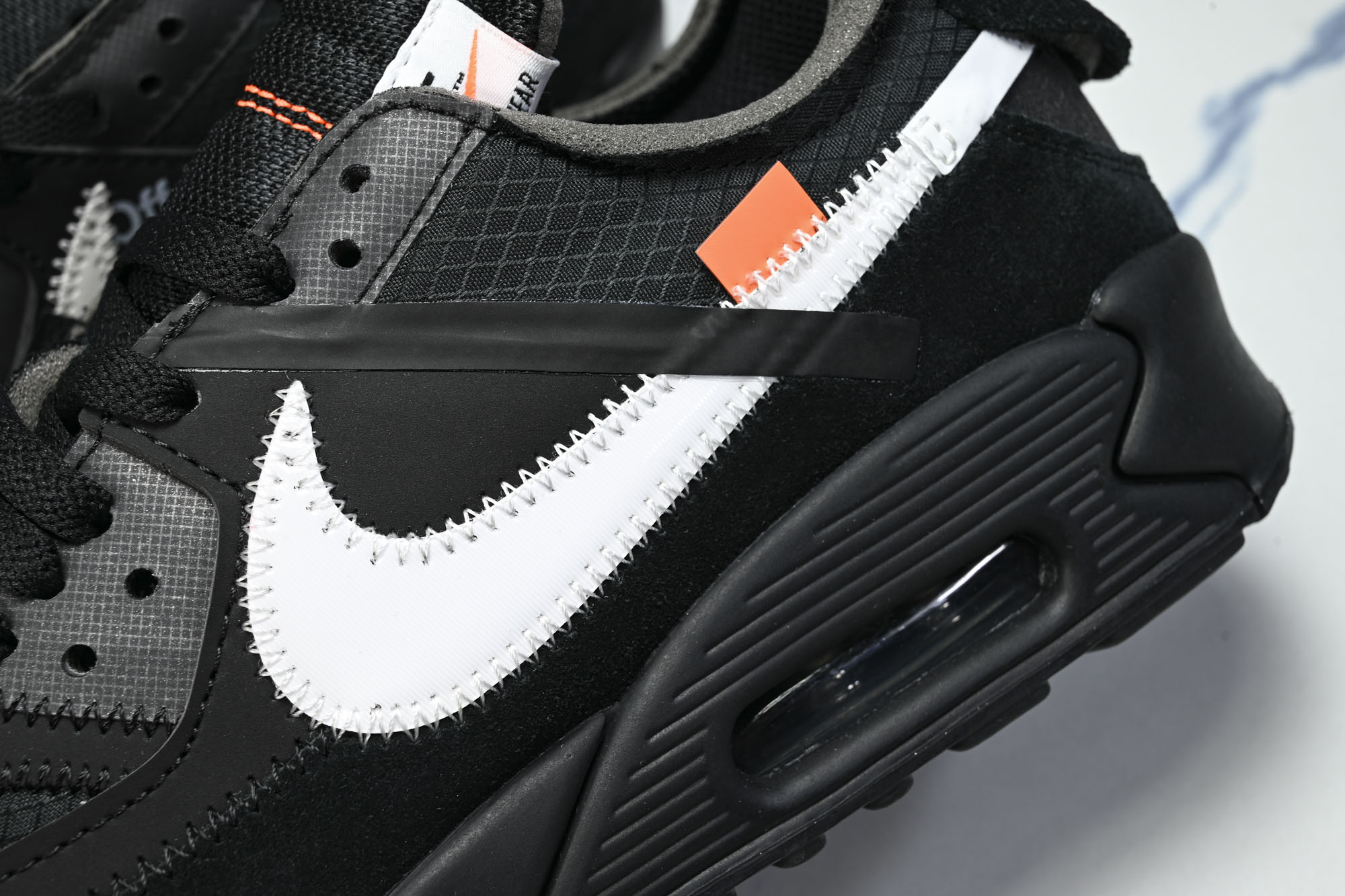 Off-White x NK Air Max 90 OW限量联名跑鞋 黑色白勾 AA7293-001 #YZ013 36 Off-White x NK Air Max 90 OW限量联名跑鞋 黑色白勾 AA7293-001 #YZ013 36
