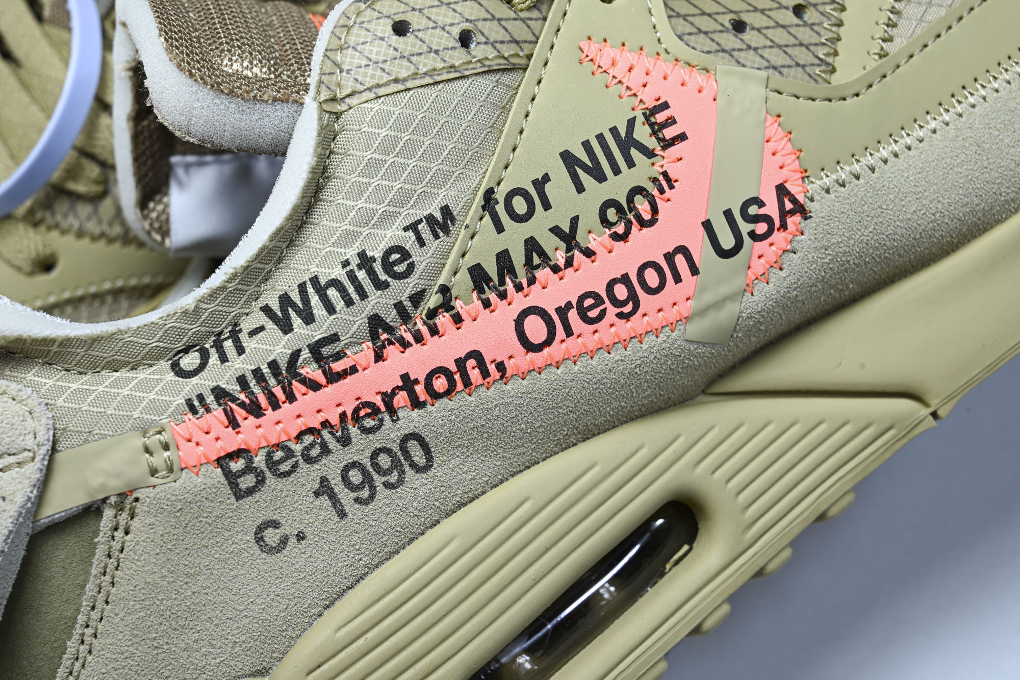 OW x NK Air Max 90 OW联名 沙漠黄 AA7293-200 #YZ013 36 36.5 37.5 3