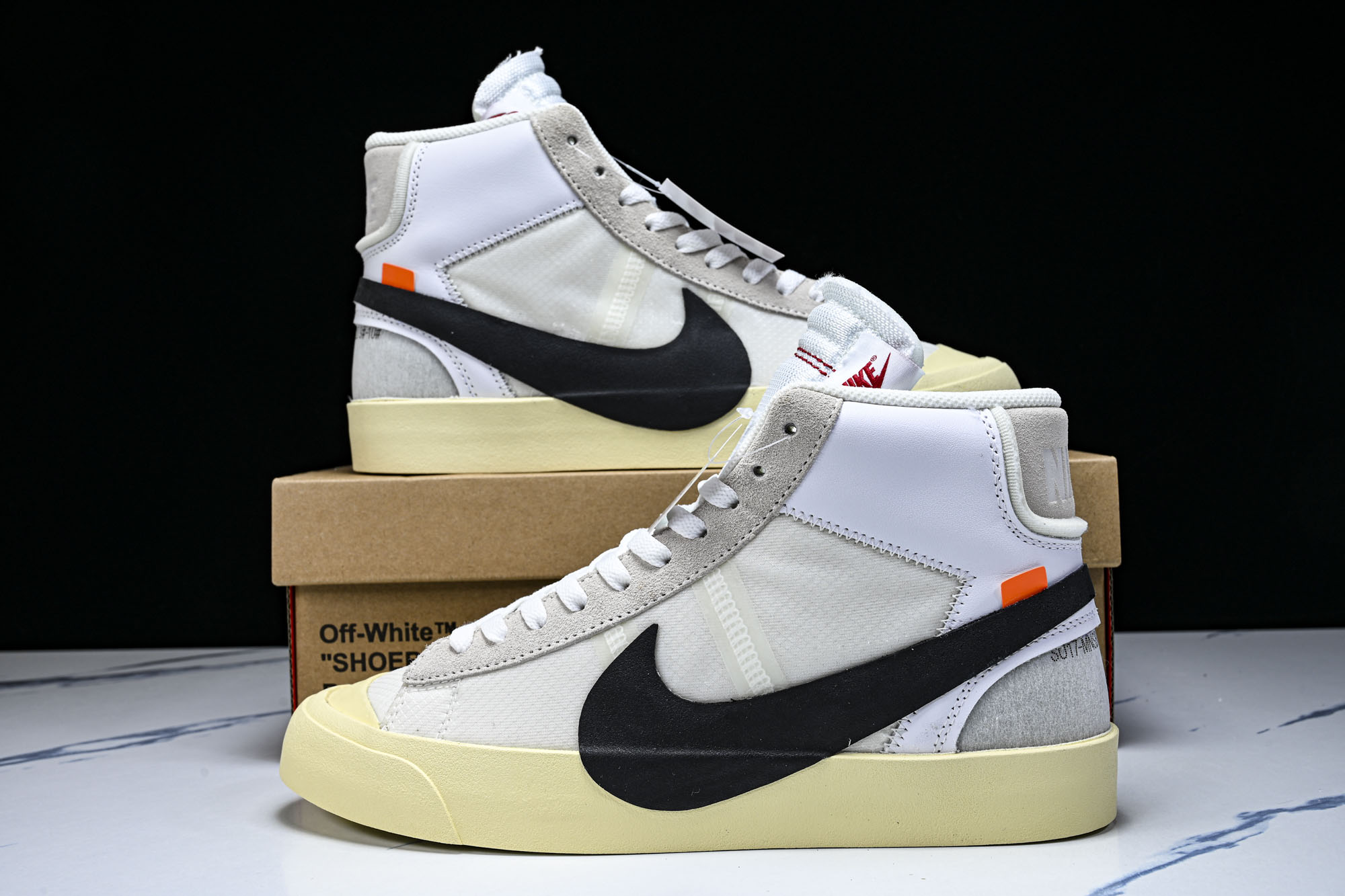 OW X NK Blazer Mid OW联名开拓者复古超限量滑板鞋 AA3832-100 #YZ013 40 40.5
