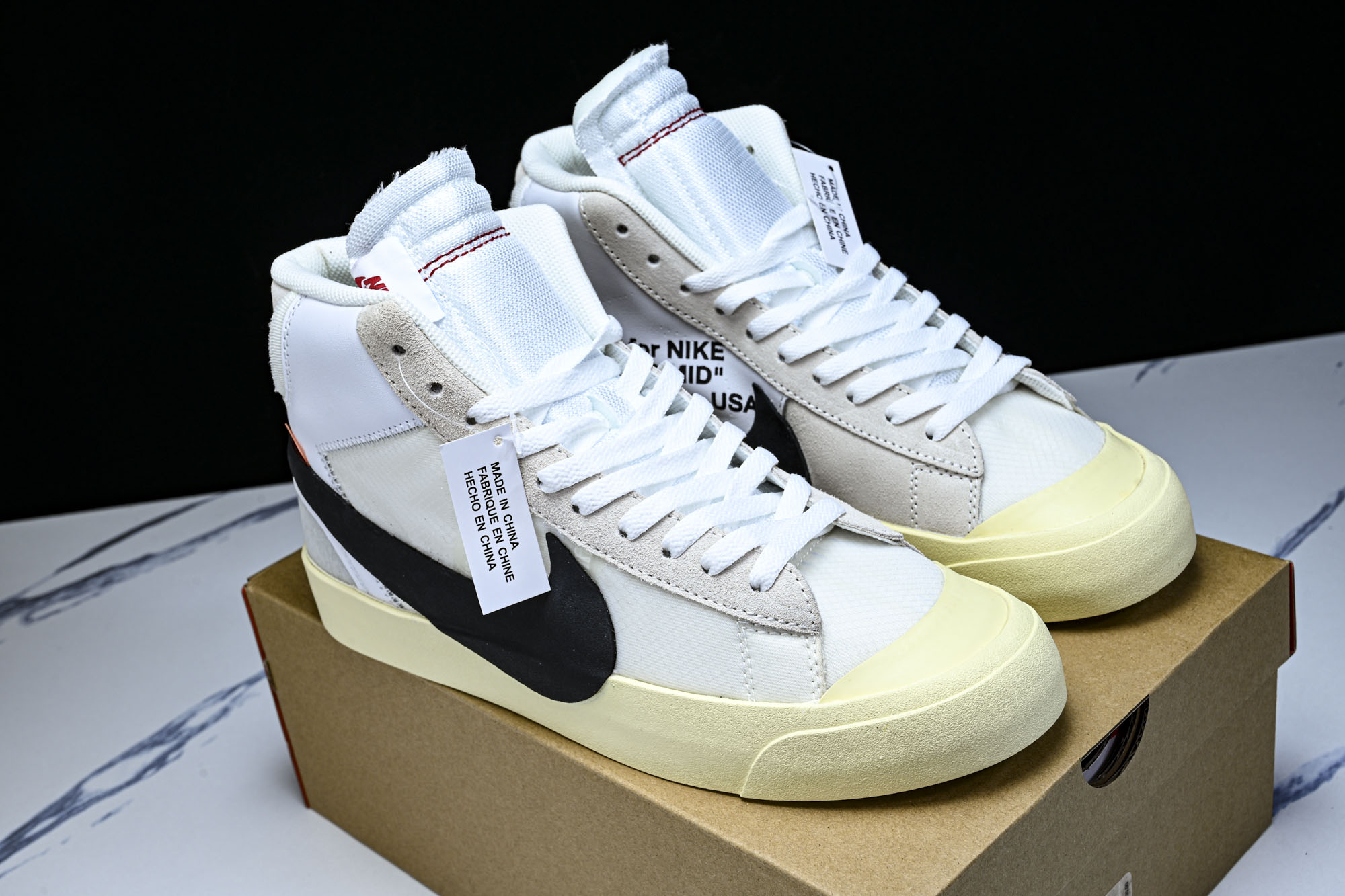 OW X NK Blazer Mid OW联名开拓者复古超限量滑板鞋 AA3832-100 #YZ013 40 40.5