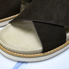 Brunello Cucinelli 绒面革平底套脚露趾一字拖鞋 MZUSOLY327CAY70 BROWN #YZ00 Brunello Cucinelli 绒面革平底套脚露趾一字拖鞋 MZUSOLY327CAY70 BROWN #YZ00