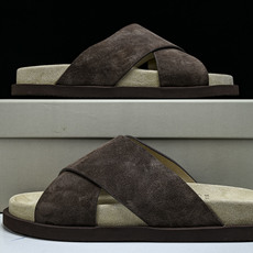Brunello Cucinelli 七夕礼物春夏系列 男士绒面革交叉凉拖鞋_2V #YZ006 尺码:39 40 41 Brunello Cucinelli 七夕礼物春夏系列 男士绒面革交叉凉拖鞋_2V #YZ006 尺码:39 40 41