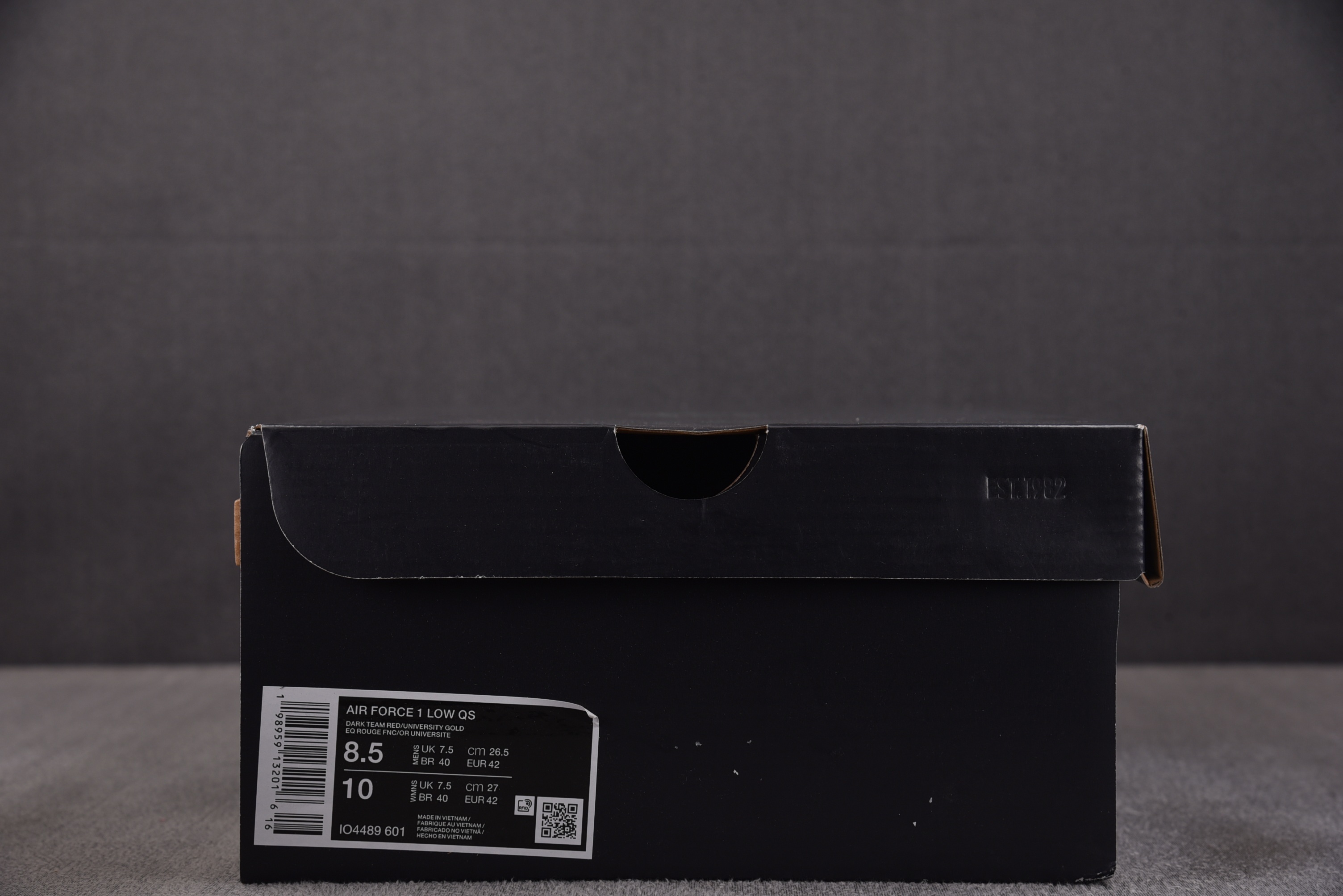 NK Air Force 1 Low Patent Leather Dark Team Red Safety Orang