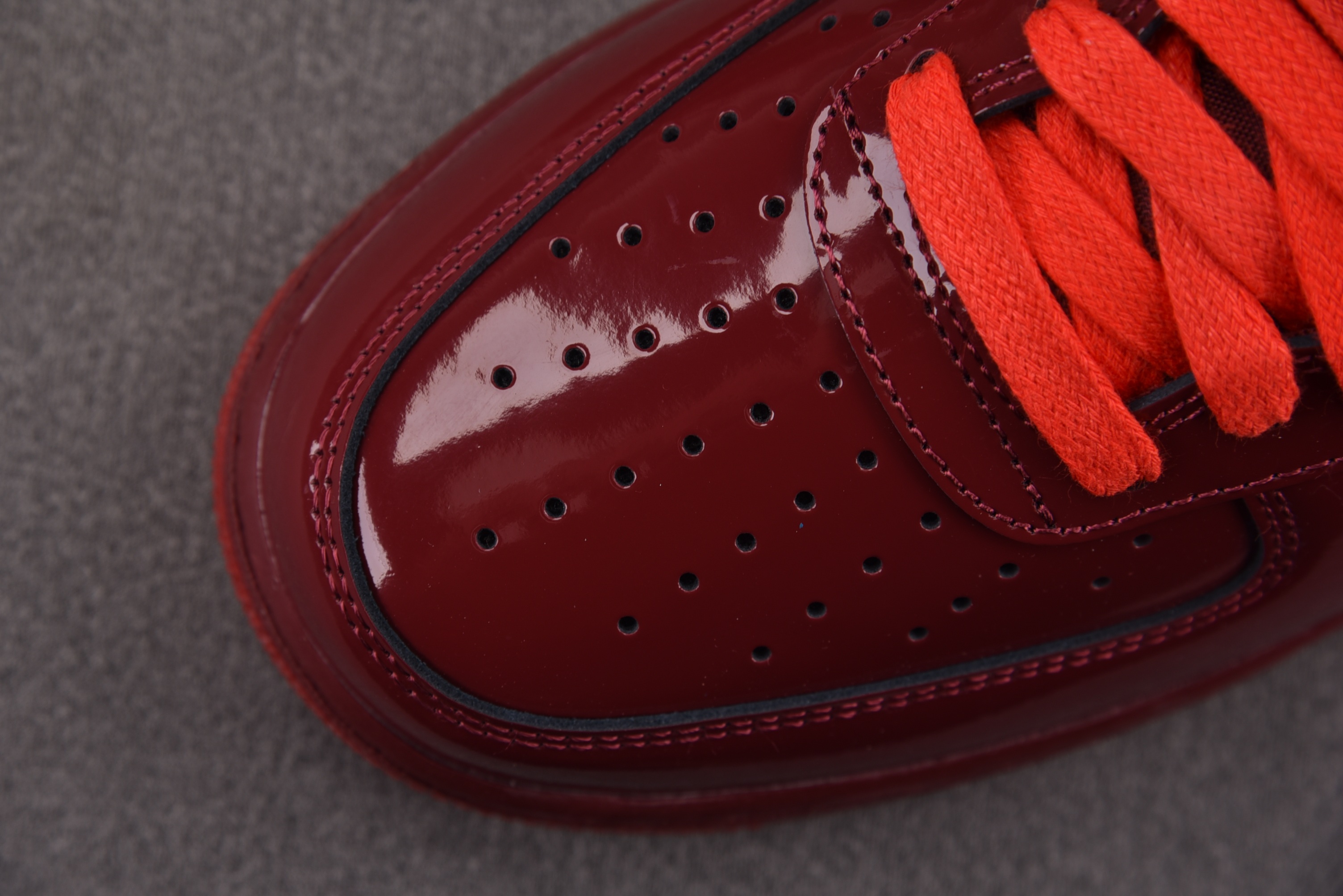 NK Air Force 1 Low Patent Leather Dark Team Red Safety Orang