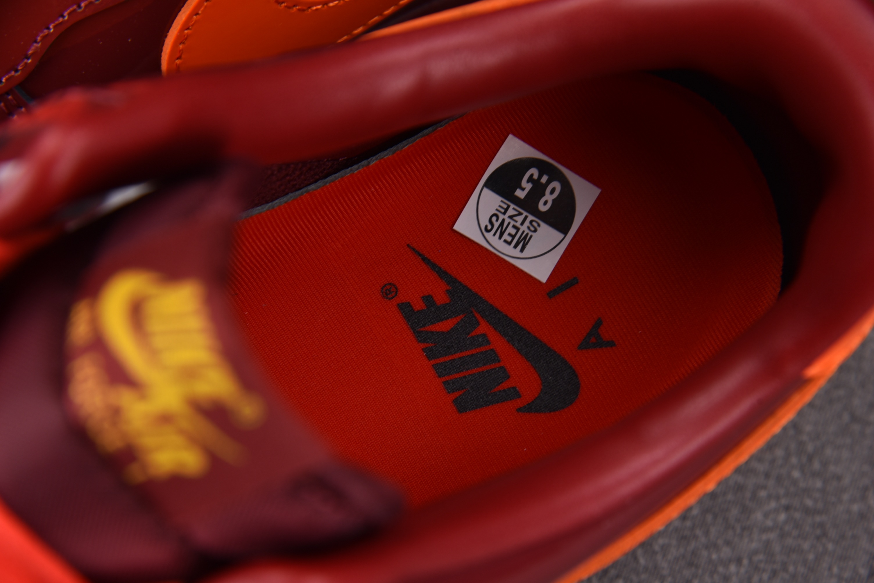 NK Air Force 1 Low Patent Leather Dark Team Red Safety Orang