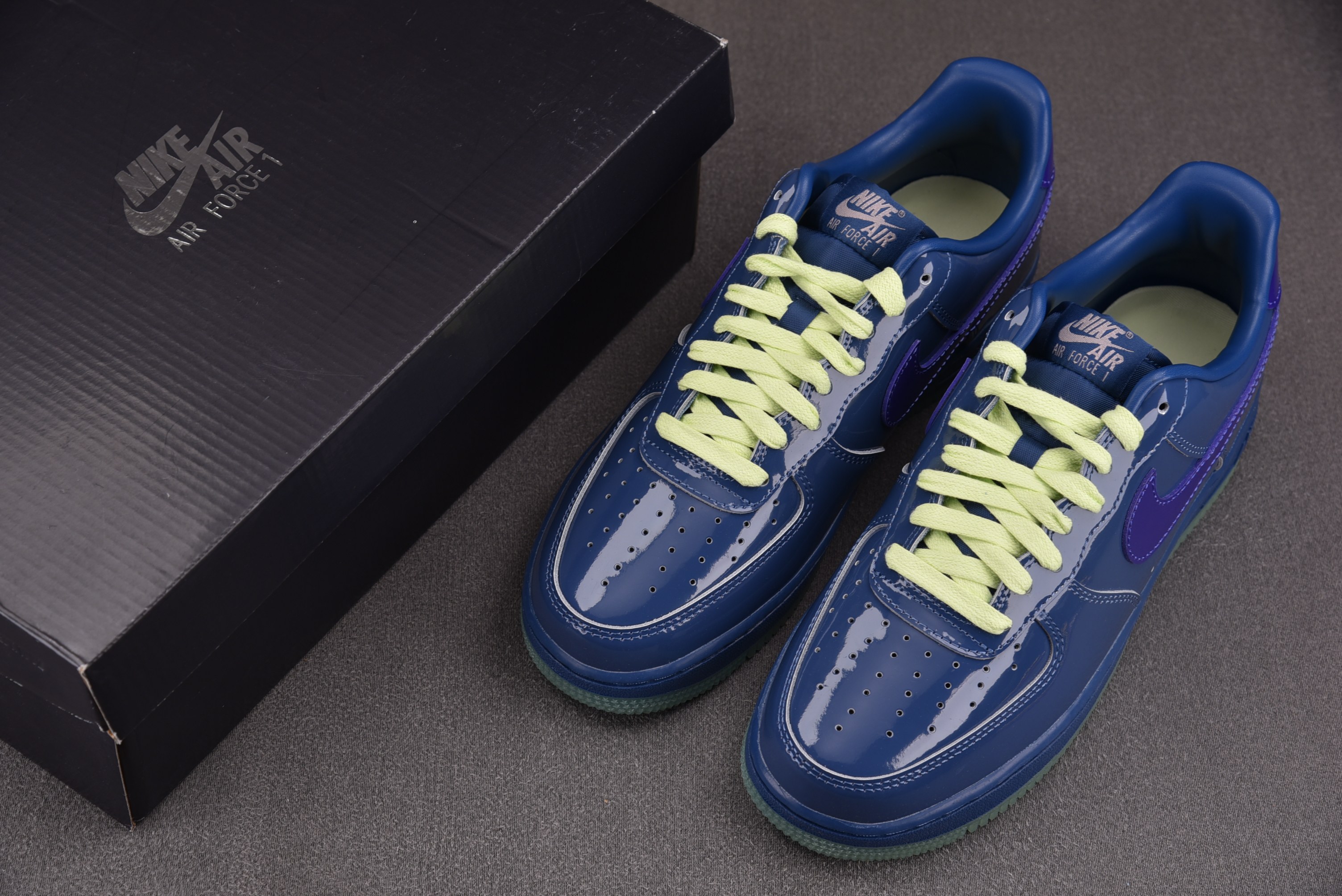 NK Air Force 1 Low Patent Leather Mystic Navy Grape Ice 冰蓝 I NK Air Force 1 Low Patent Leather Mystic Navy Grape Ice 冰蓝 I