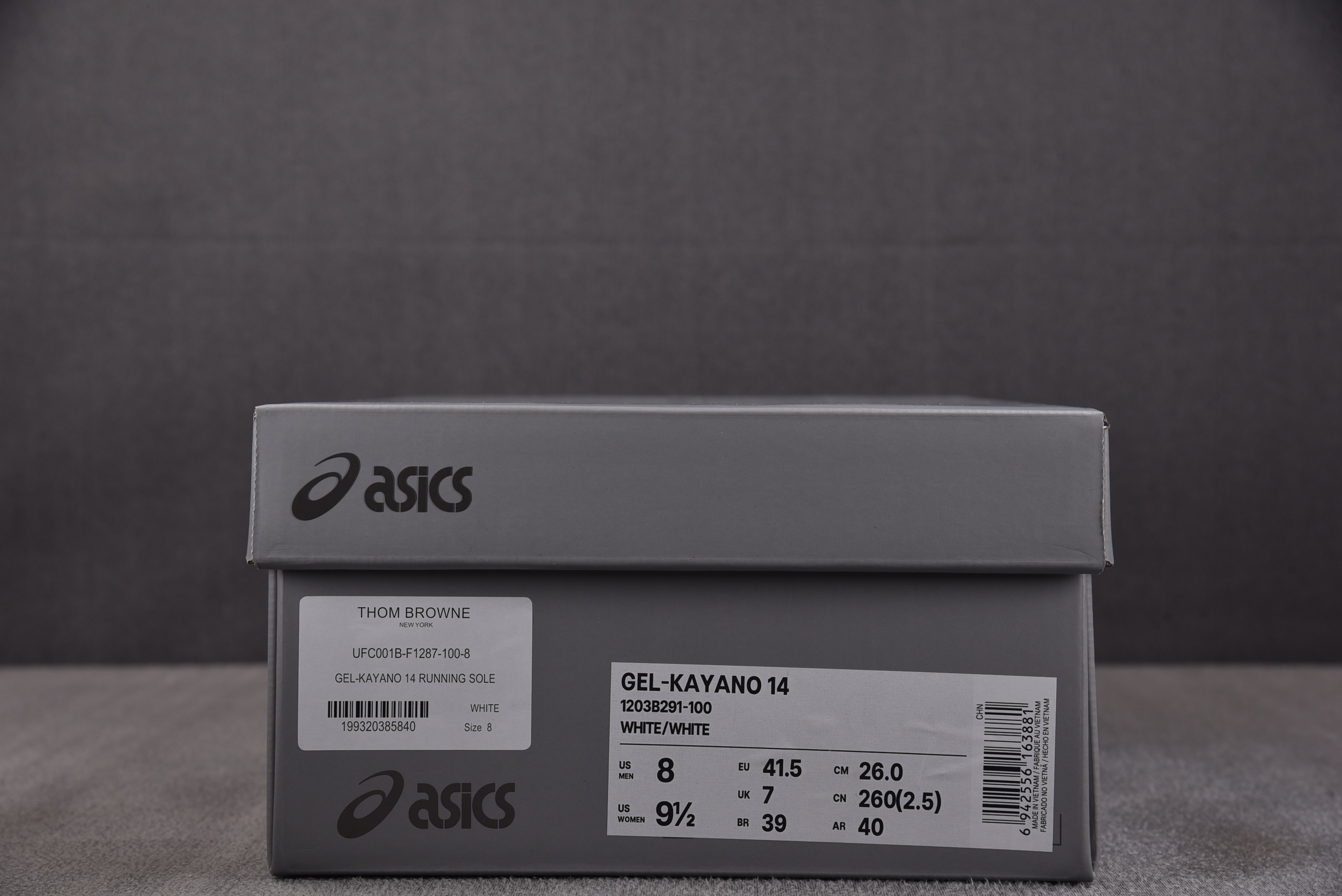 ASICS Gel-Kayano 14 Thom Browne White 白灰 1203B291-100 #YZ002