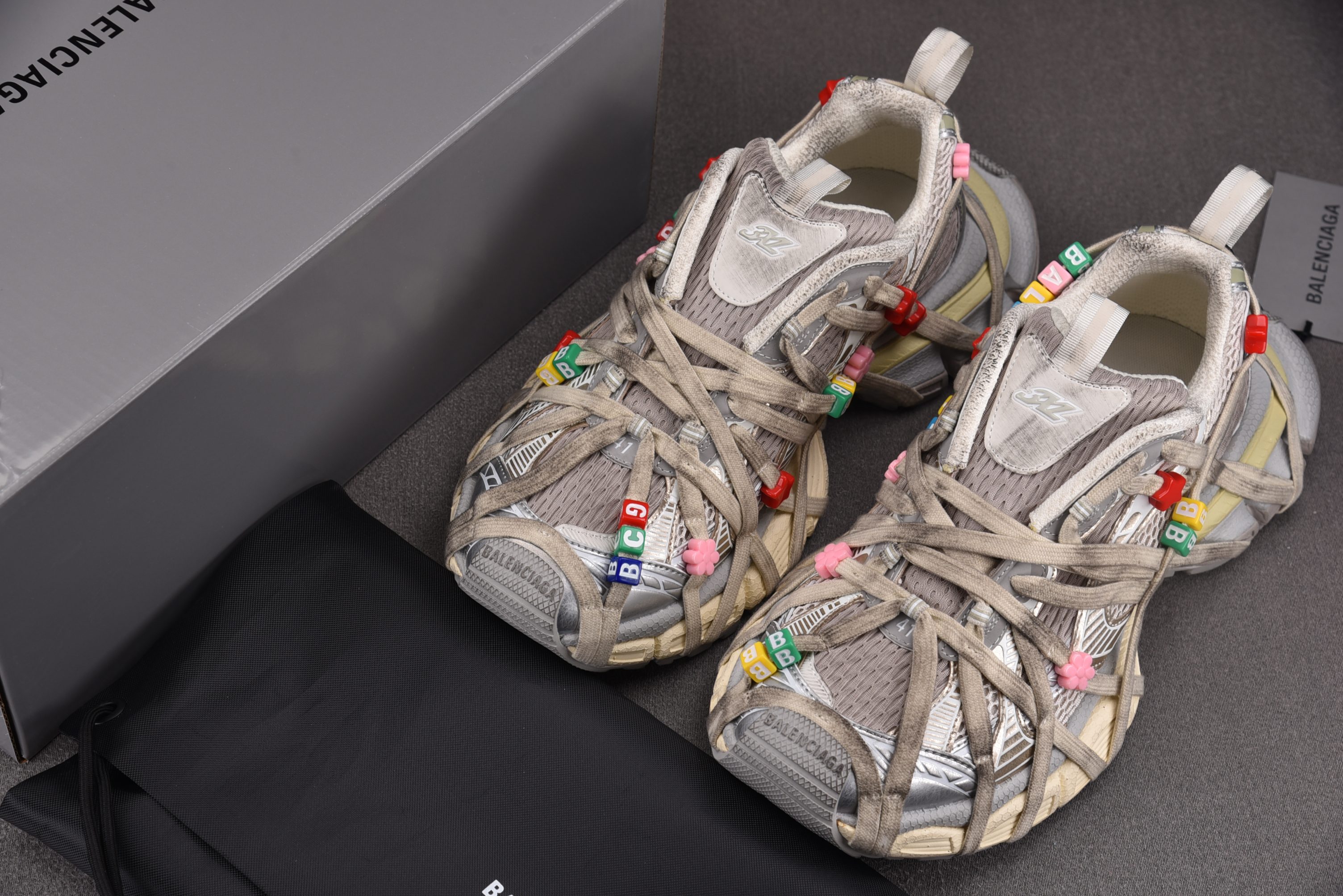 Balenciaga 3XL Extreme Laces BEADS 香槟金#YZ009-03 35-46