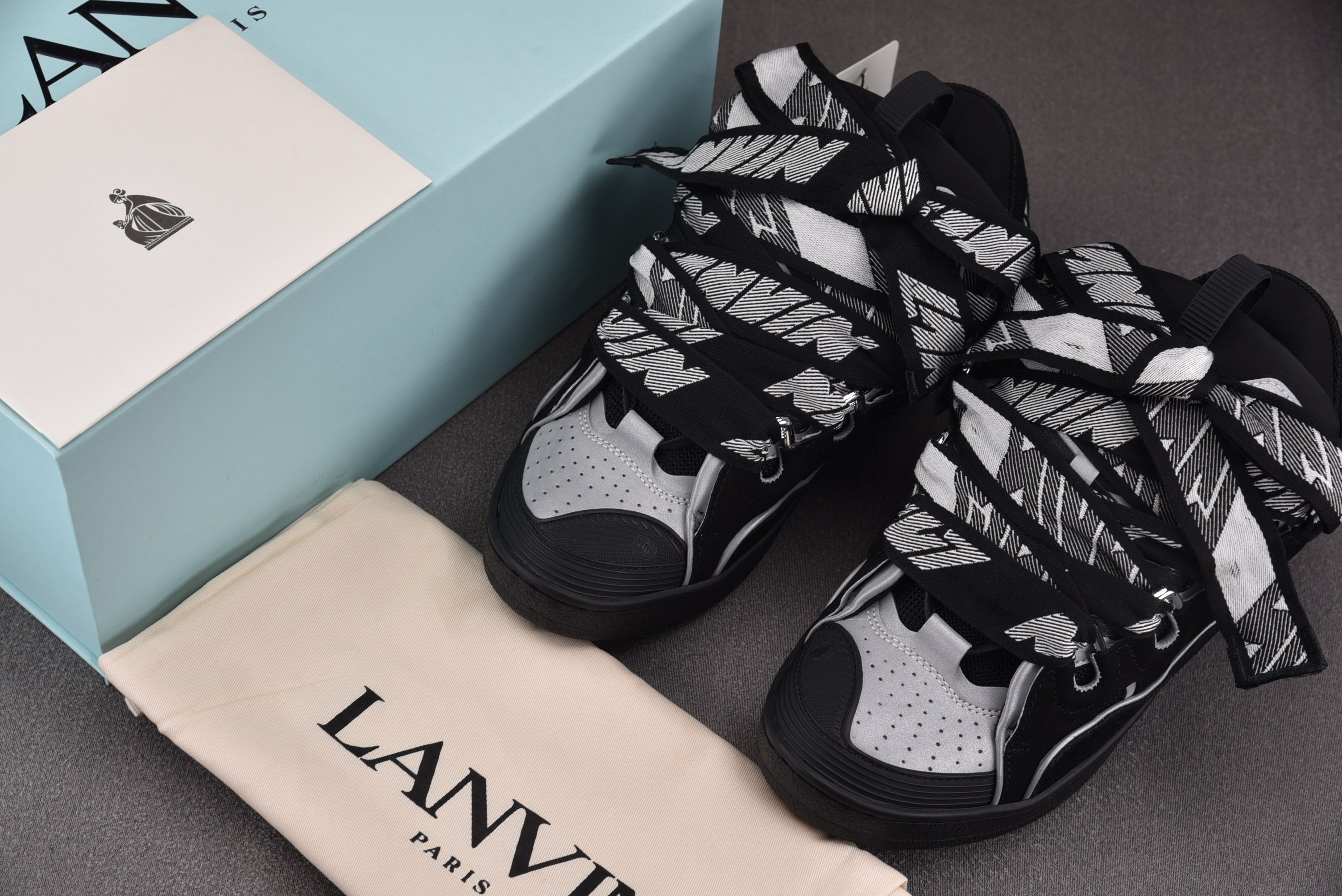 Lanvin Curb 黑灰银 #YZ015 36-47