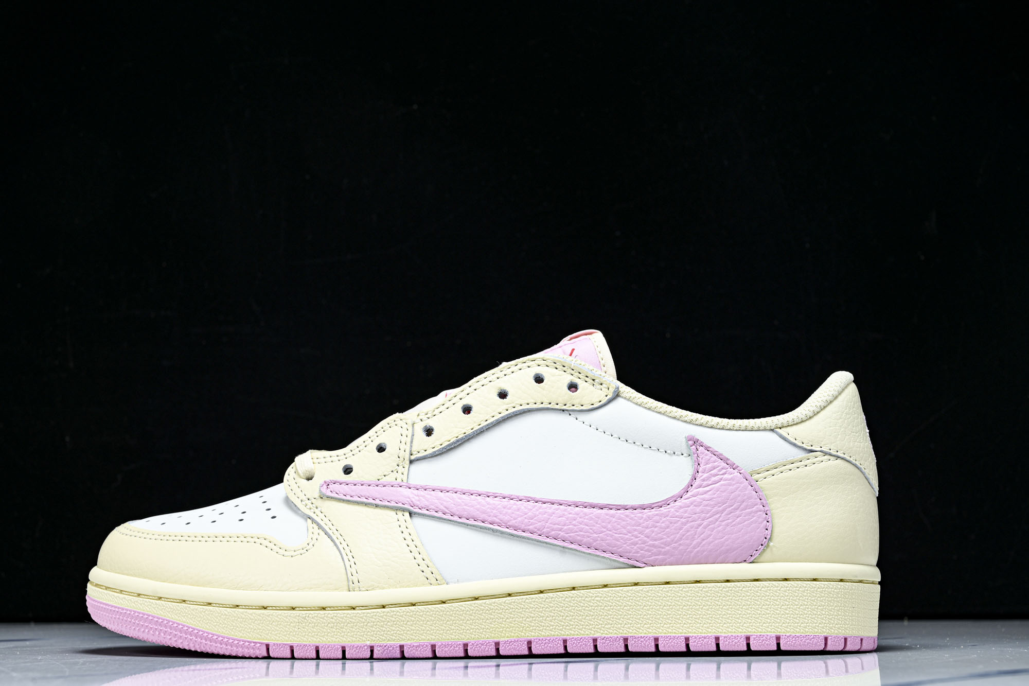 纯原 新版Air Jordan 1 Retro Low OG SP Travis Scott Shy Pink 粉白 I