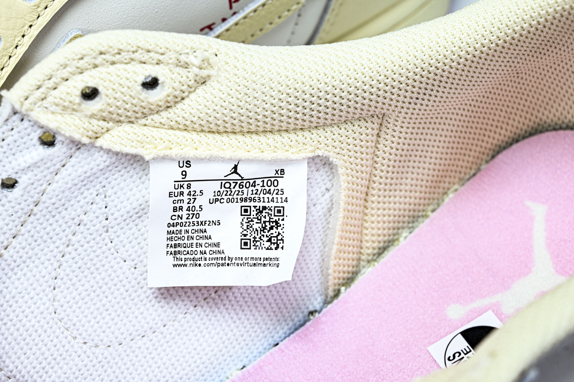 纯原 新版Air Jordan 1 Retro Low OG SP Travis Scott Shy Pink 粉白 I