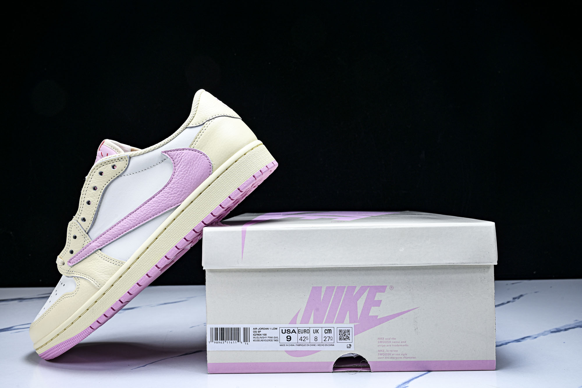 纯原 新版Air Jordan 1 Retro Low OG SP Travis Scott Shy Pink 粉白 I