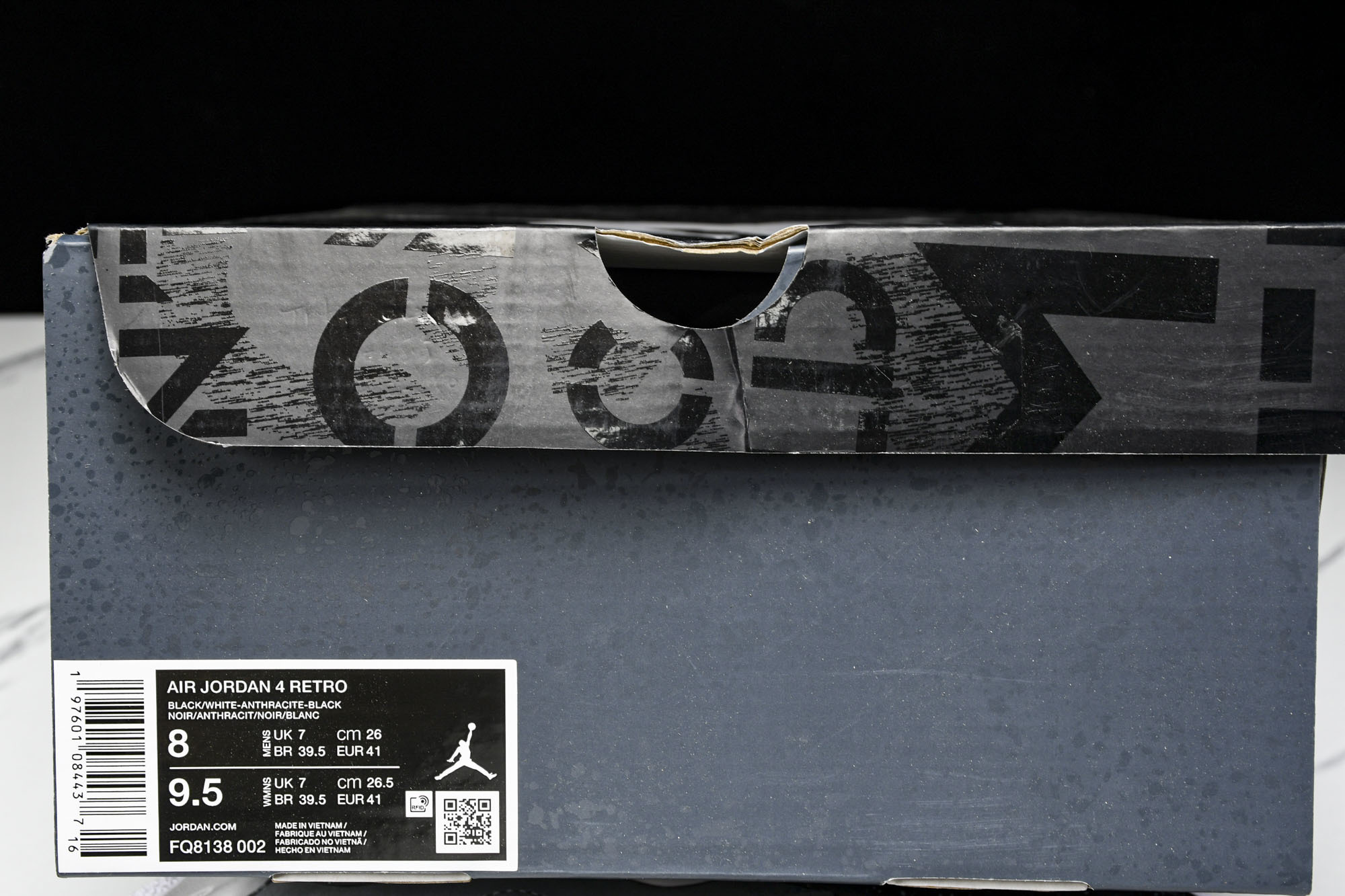 纯原原版 Air Jordan 4 Fear 恐惧 黑灰 FQ8138-002 #YZ001-1 40 40.5 41 纯原原版 Air Jordan 4 Fear 恐惧 黑灰 FQ8138-002 #YZ001-1 40 40.5 41