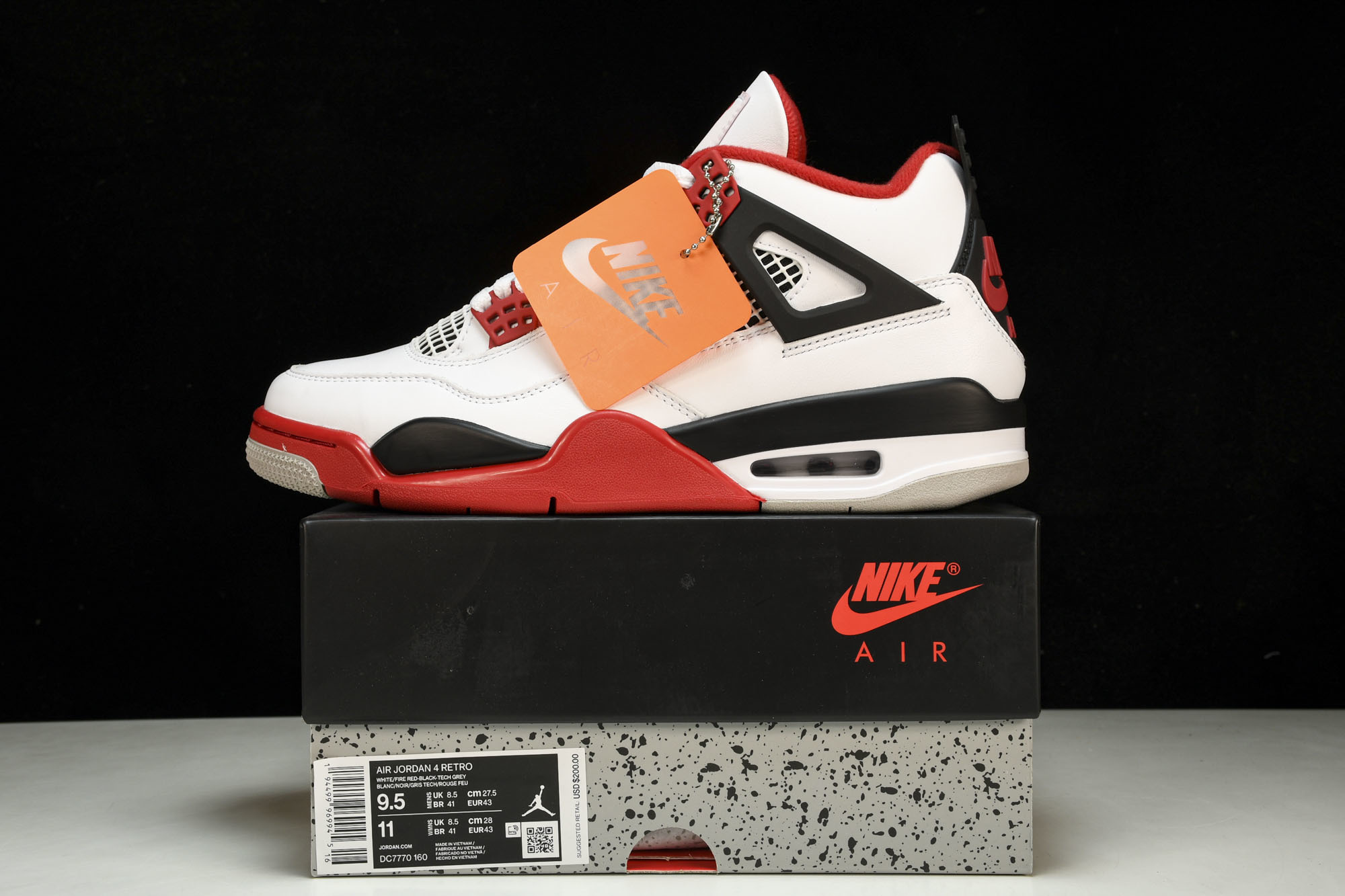 纯原原版 Air Jordan 4 Fire Red AJ4 白红 火焰红 DC7770-160 #YZ001-1 40 纯原原版 Air Jordan 4 Fire Red AJ4 白红 火焰红 DC7770-160 #YZ001-1 40