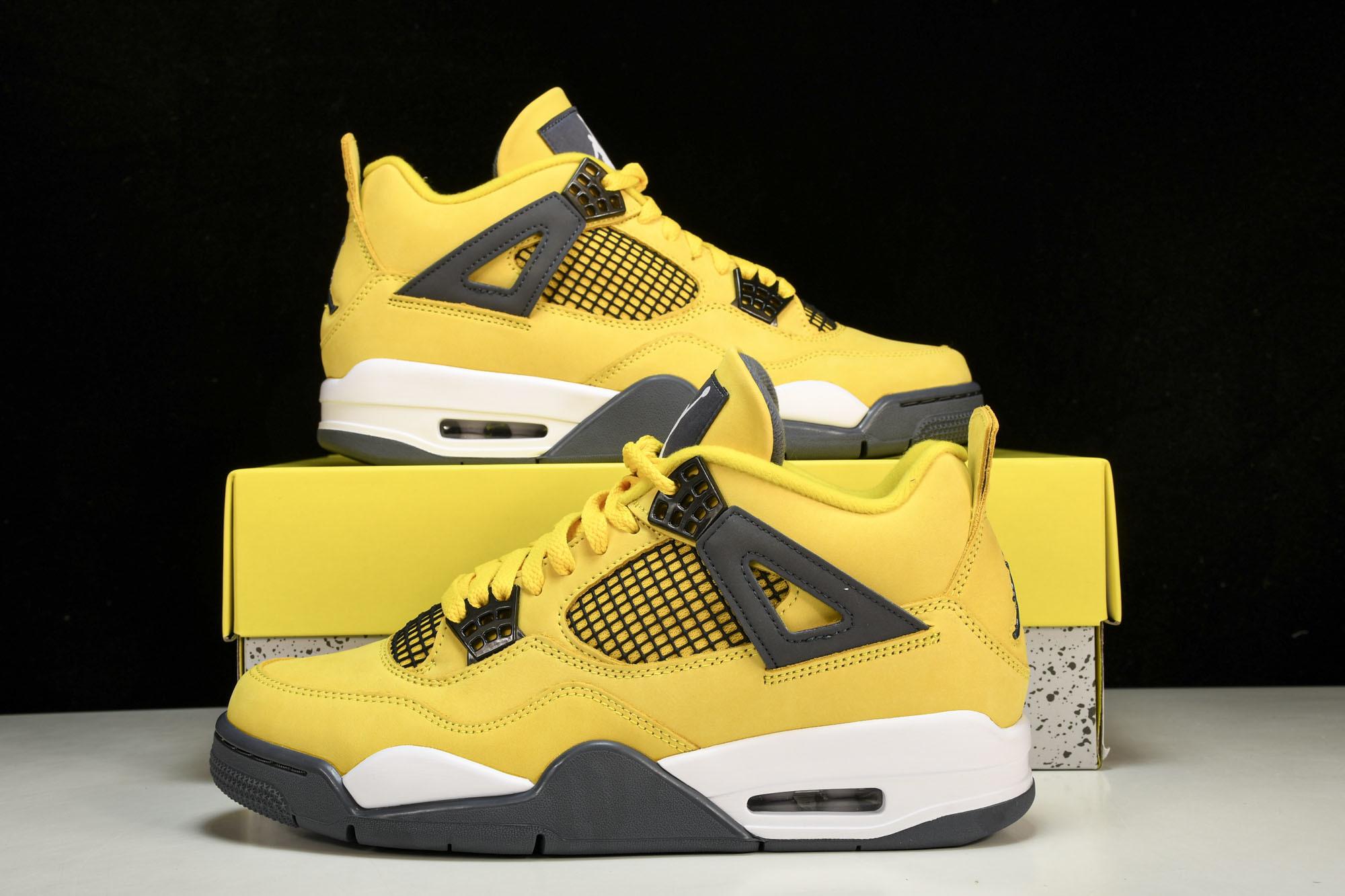 纯原原版 Air Jordan 4 lightning LS AJ4电母黑黄闪电2021复刻 CT8527-700 #Y 纯原原版 Air Jordan 4 lightning LS AJ4电母黑黄闪电2021复刻 CT8527-700 #Y