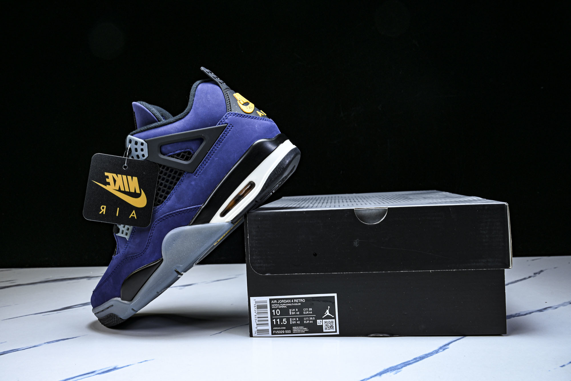 纯原原版 Air Jordan 4 Retro _Lakers_ AJ4 乔4湖人紫金 FV5029-500 #YZ00