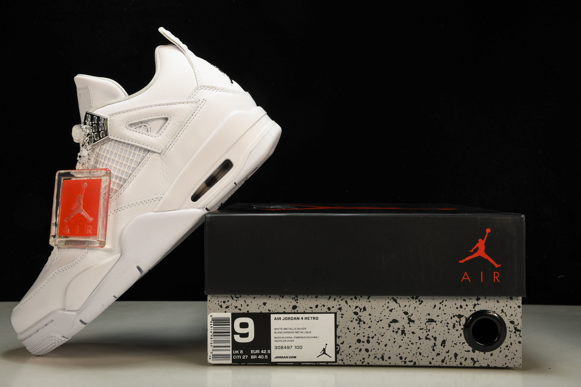 纯原原版 Air Jordan 4 Retro Pure Money 白猫 银扣(2017)-100 #YZ001-1 纯原原版 Air Jordan 4 Retro Pure Money 白猫 银扣(2017)-100 #YZ001-1