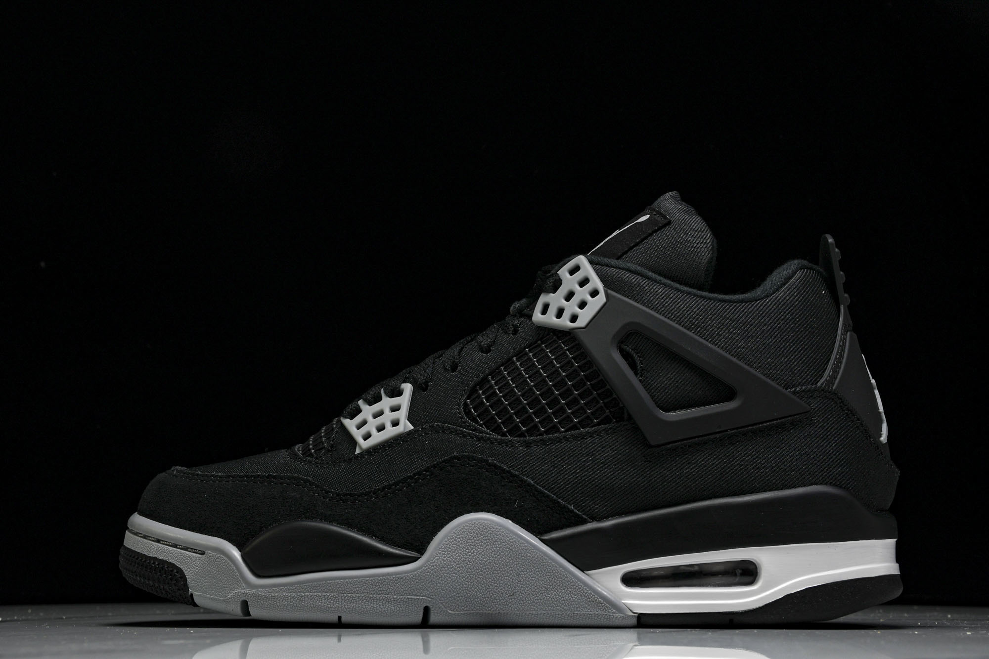 纯原原版 Air Jordan 4 Retro SE‘Black Canvas’黑色帆布 小阿姆 DH7138-006 