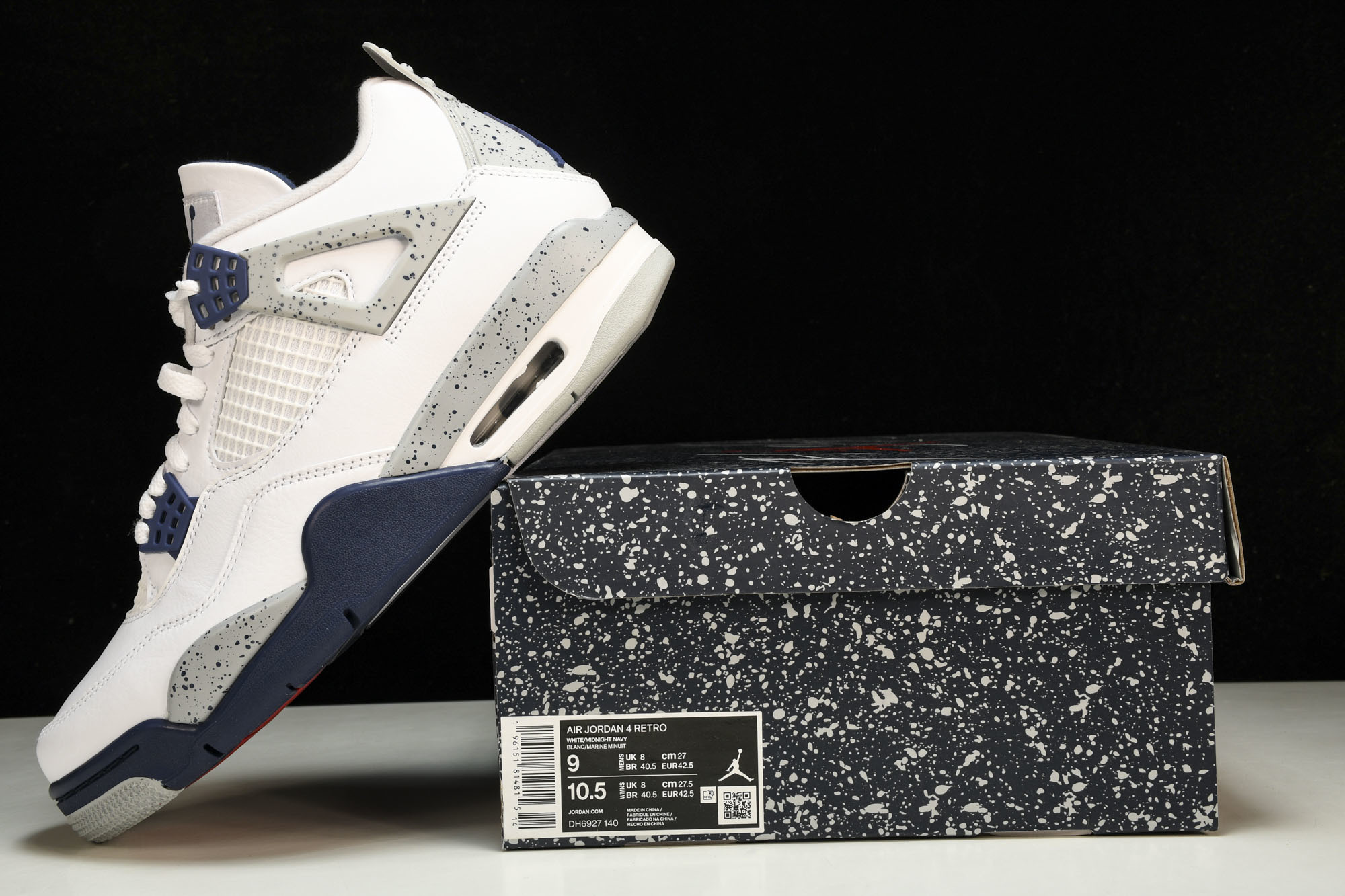 纯原原版 Air Jordan 4 Retro‘Midnight Navy’ 午夜蓝 DH6927-140 #YZ001 纯原原版 Air Jordan 4 Retro‘Midnight Navy’ 午夜蓝 DH6927-140 #YZ001
