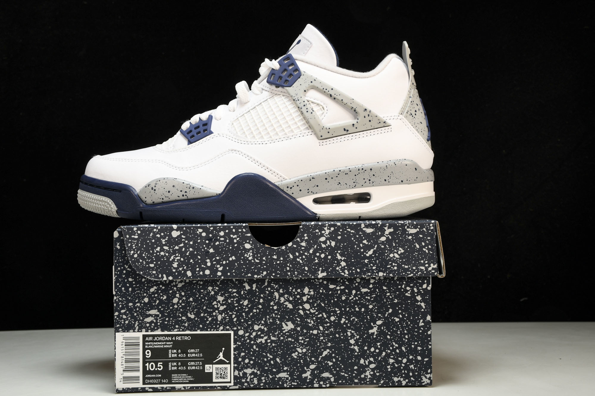 纯原原版 Air Jordan 4 Retro‘Midnight Navy’ 午夜蓝 DH6927-140 #YZ001 纯原原版 Air Jordan 4 Retro‘Midnight Navy’ 午夜蓝 DH6927-140 #YZ001