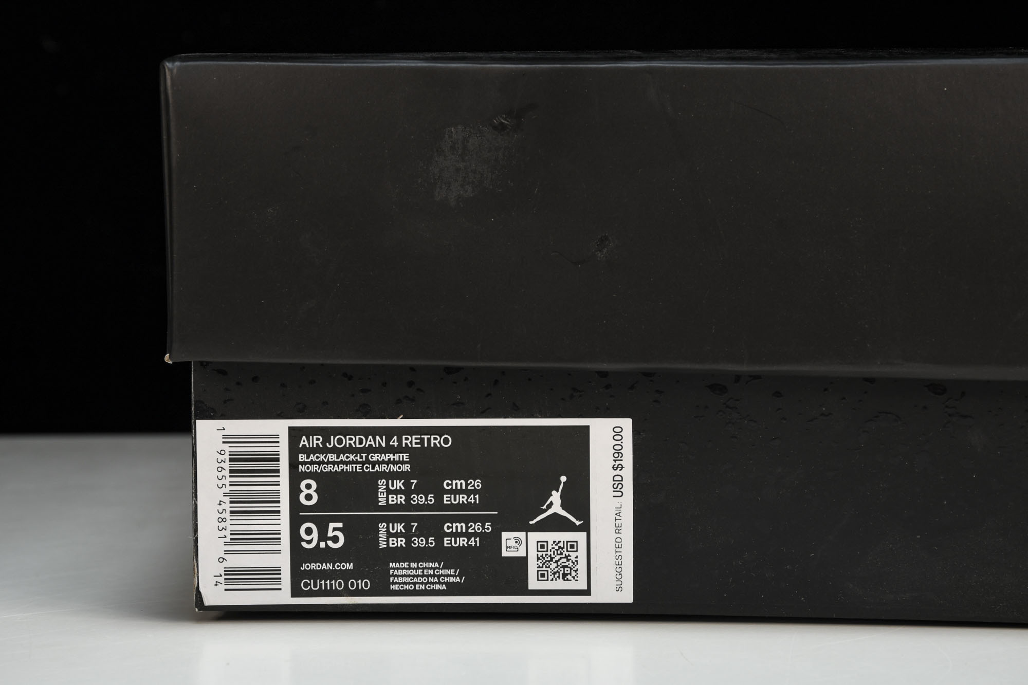 纯原原版 Air Jordan 4 “Black Cat”黑猫 CU1110-010 #YZ001-1 40 40.5 