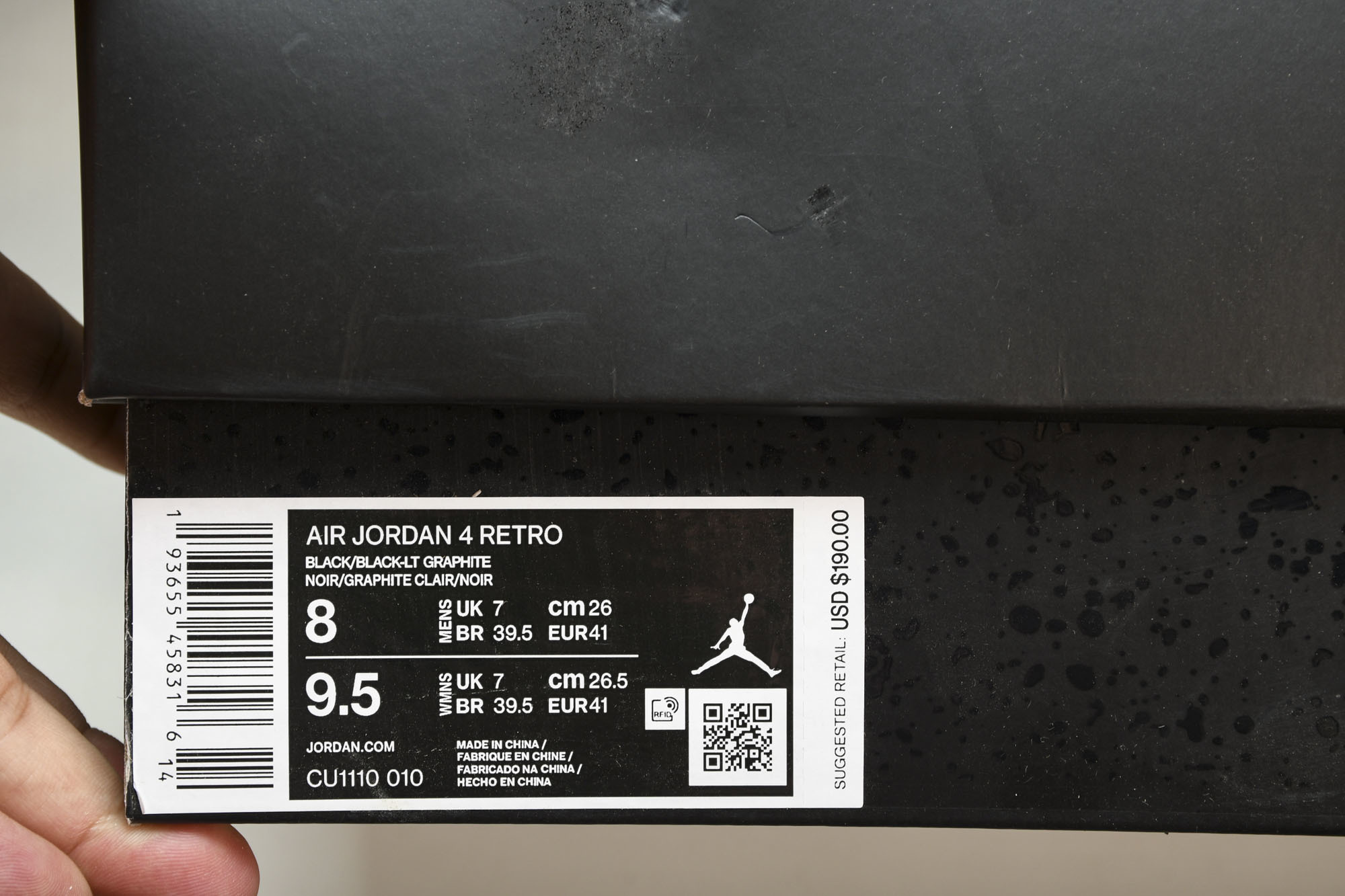 纯原原版 Air Jordan 4 “Black Cat”黑猫 CU1110-010 #YZ001-1 40 40.5 