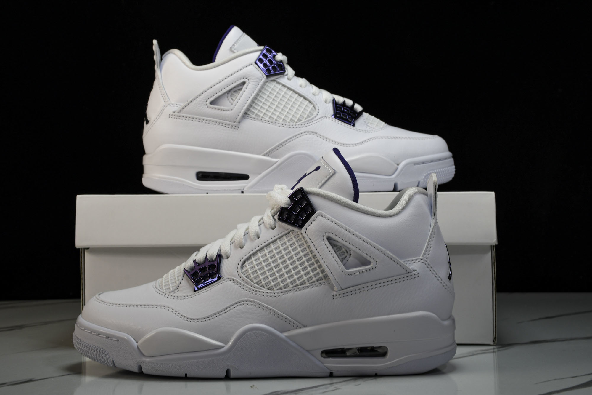 纯原原版 Air Jordan 4 “Metallic Pack” AJ4 白紫金属扣 篮球鞋CT8527-115 #Y 纯原原版 Air Jordan 4 “Metallic Pack” AJ4 白紫金属扣 篮球鞋CT8527-115 #Y