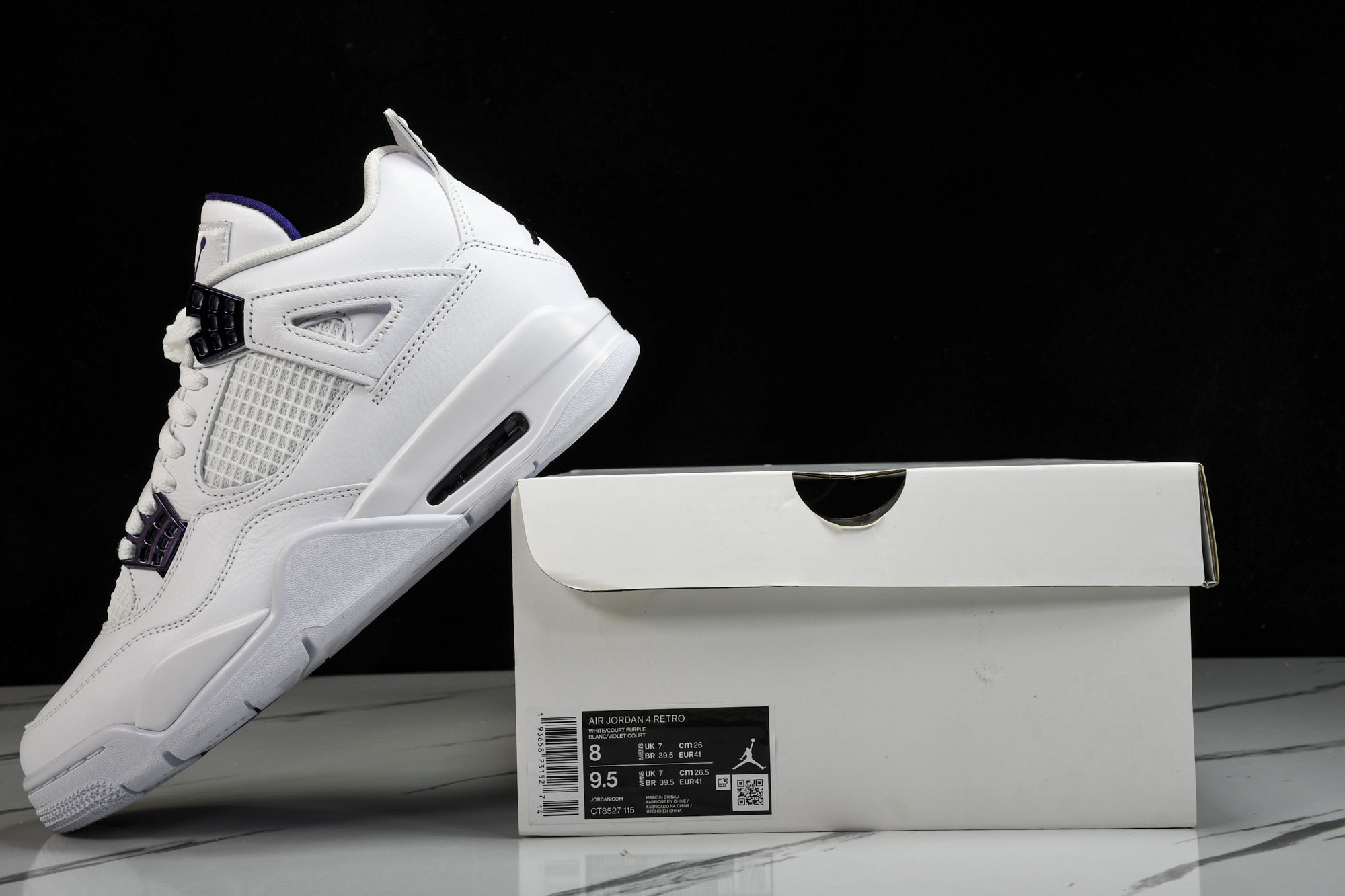 纯原原版 Air Jordan 4 “Metallic Pack” AJ4 白紫金属扣 篮球鞋CT8527-115 #Y 纯原原版 Air Jordan 4 “Metallic Pack” AJ4 白紫金属扣 篮球鞋CT8527-115 #Y