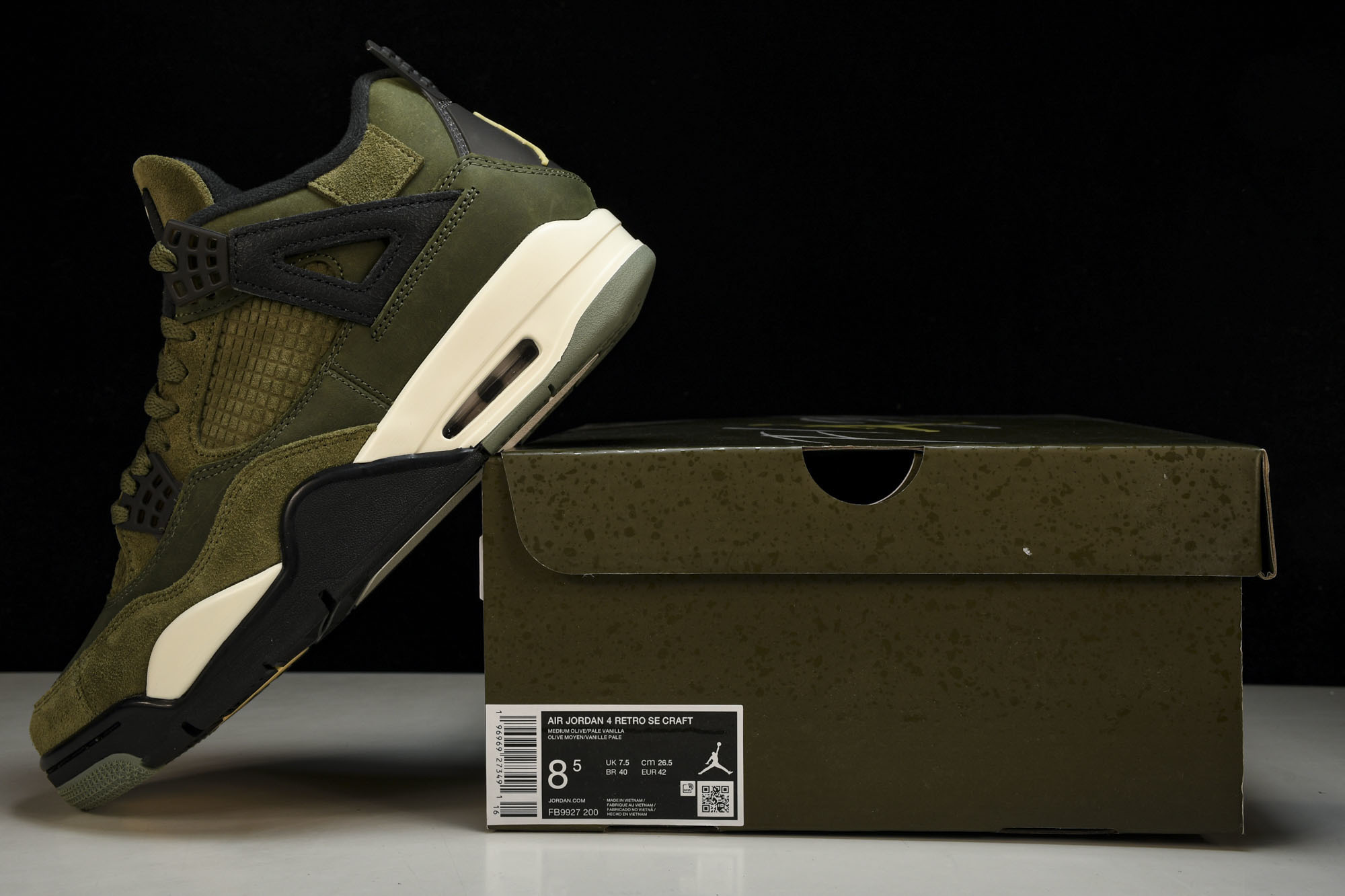 纯原原版 Air Jordan 4“Olive Canvas”军绿 FB9927-200 #YZ001-1 40 40. 纯原原版 Air Jordan 4“Olive Canvas”军绿 FB9927-200 #YZ001-1 40 40.