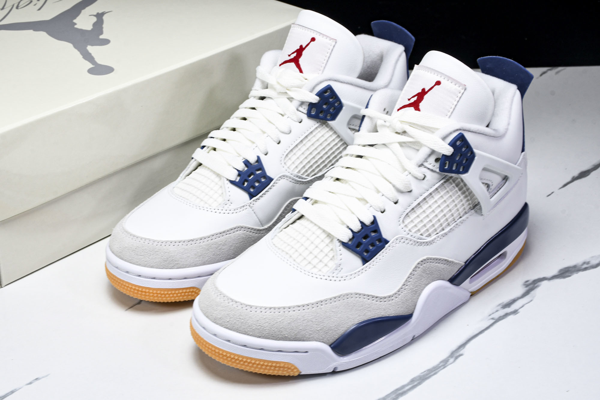 纯原原版 Nike SB x Air Jordan 4 “Navy”白蓝灰 DR5415-100 #YZ001-1 36
