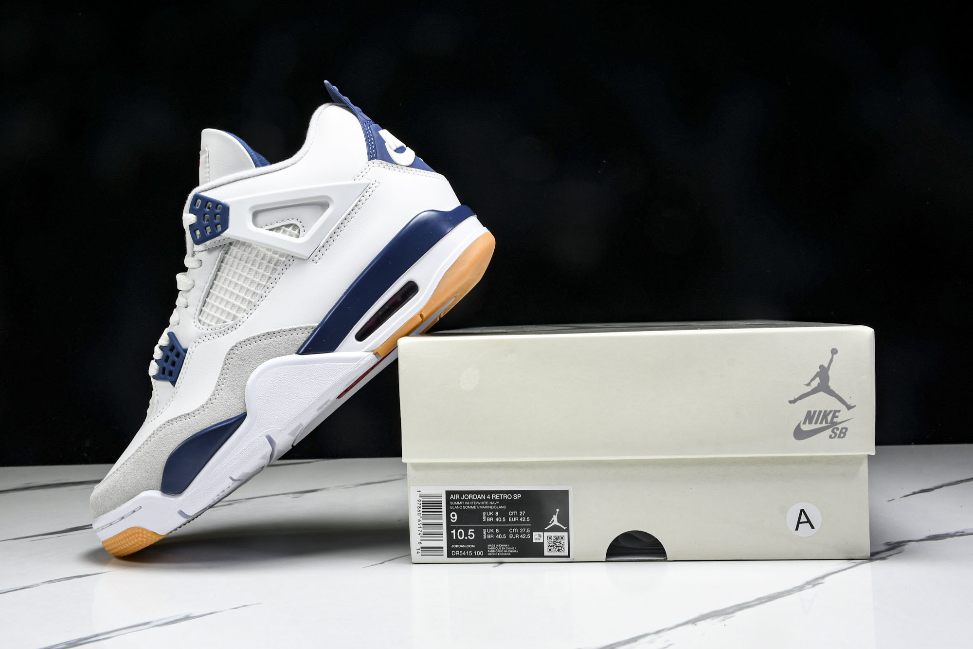 纯原原版 Nike SB x Air Jordan 4 “Navy”白蓝灰 DR5415-100 #YZ001-1 36