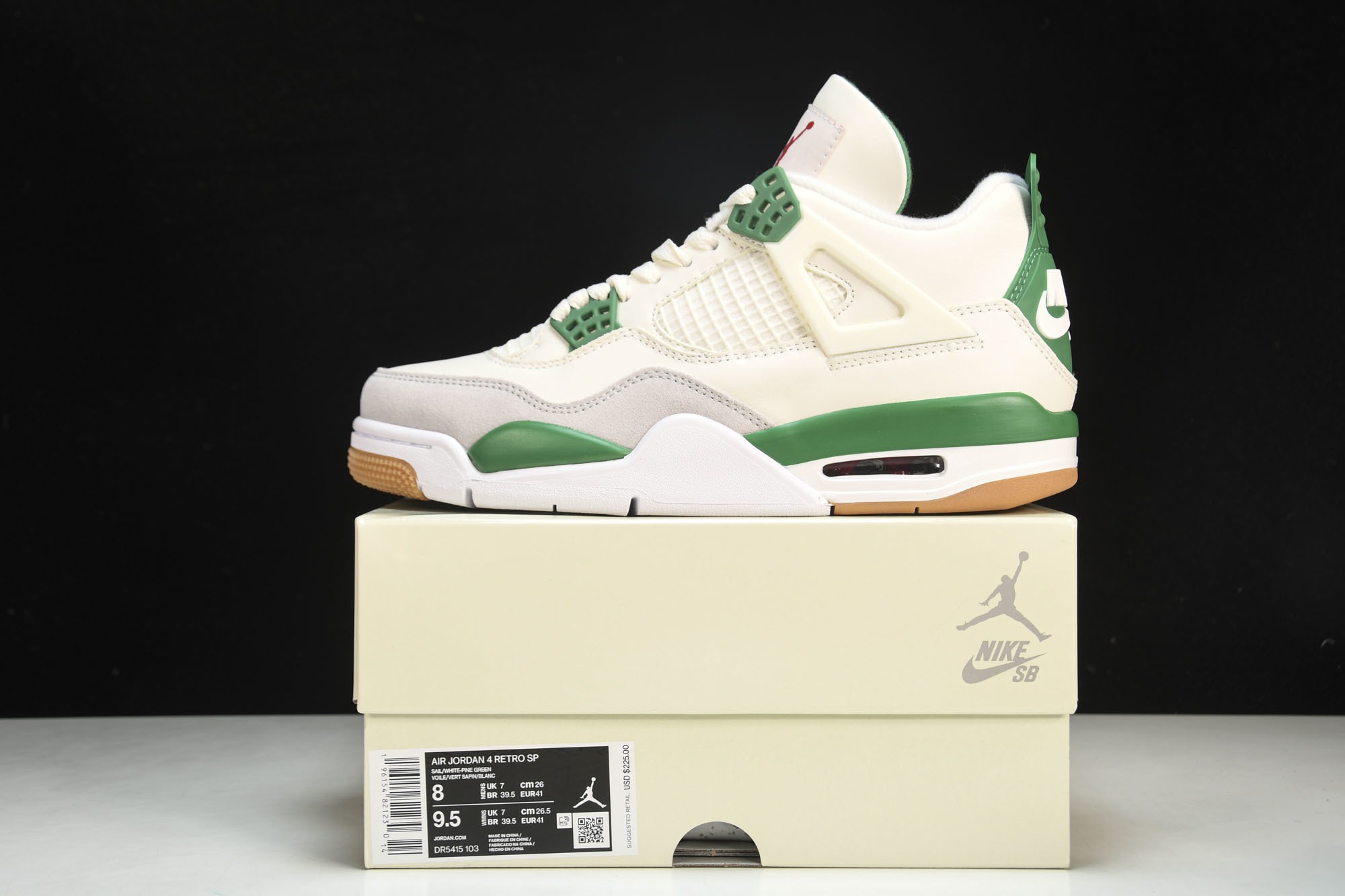 纯原原版 Nike SB x Air Jordan 4 “Pine Green” 绿松石 联名款 DR5415-103 