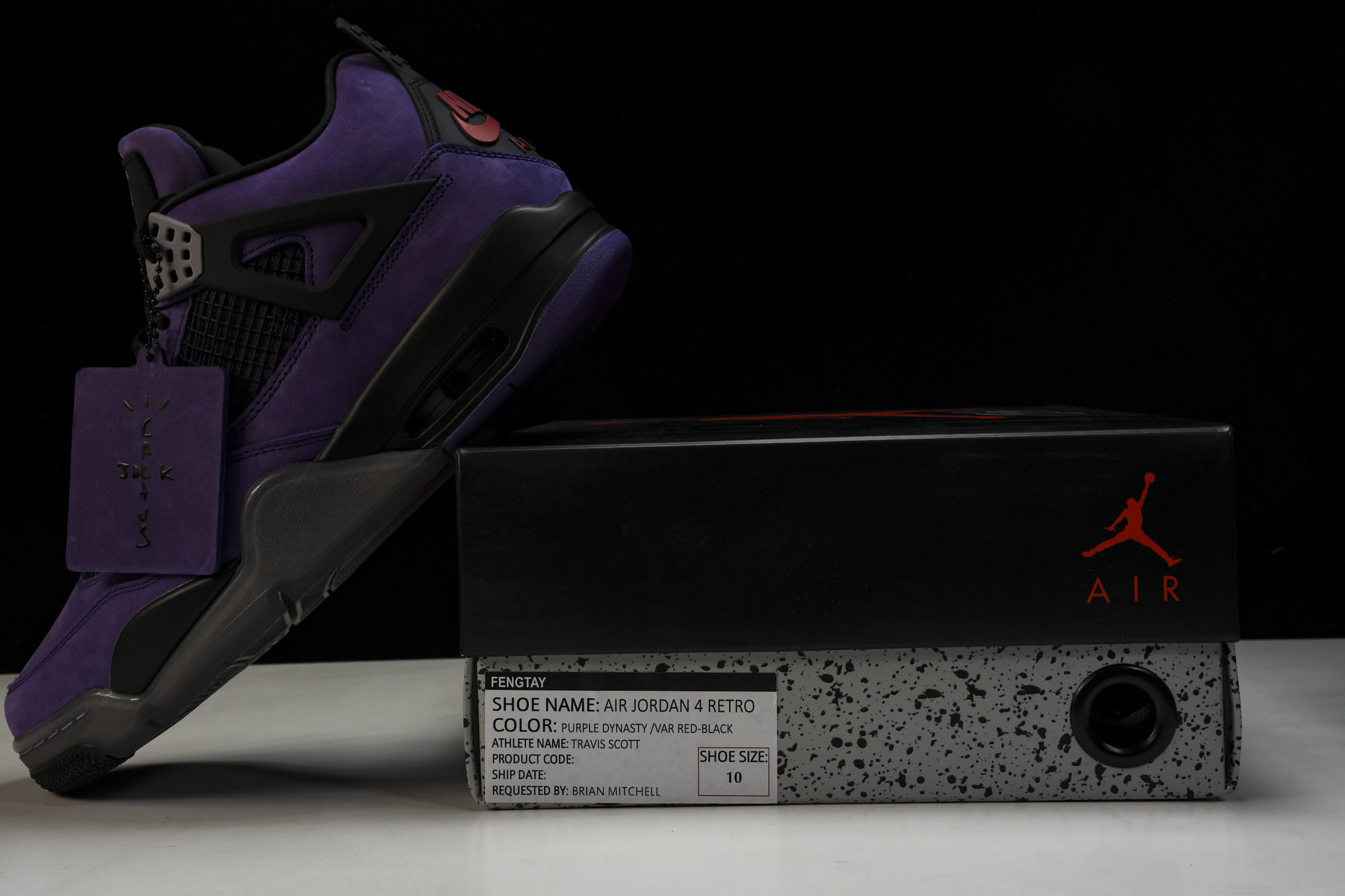 纯原原版 Travis Scott x Air Jordan 4 Retro Purple 紫色 AJ4- #YZ001 纯原原版 Travis Scott x Air Jordan 4 Retro Purple 紫色 AJ4- #YZ001