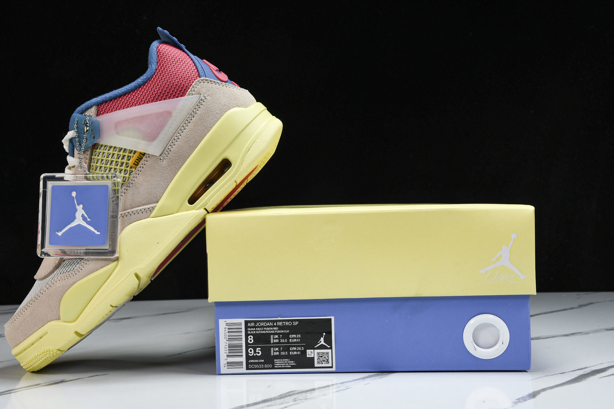 纯原原版 Union LA x Air Jordan 4 Retro SP“Guava Ice”粉红蓝 DC9533-8