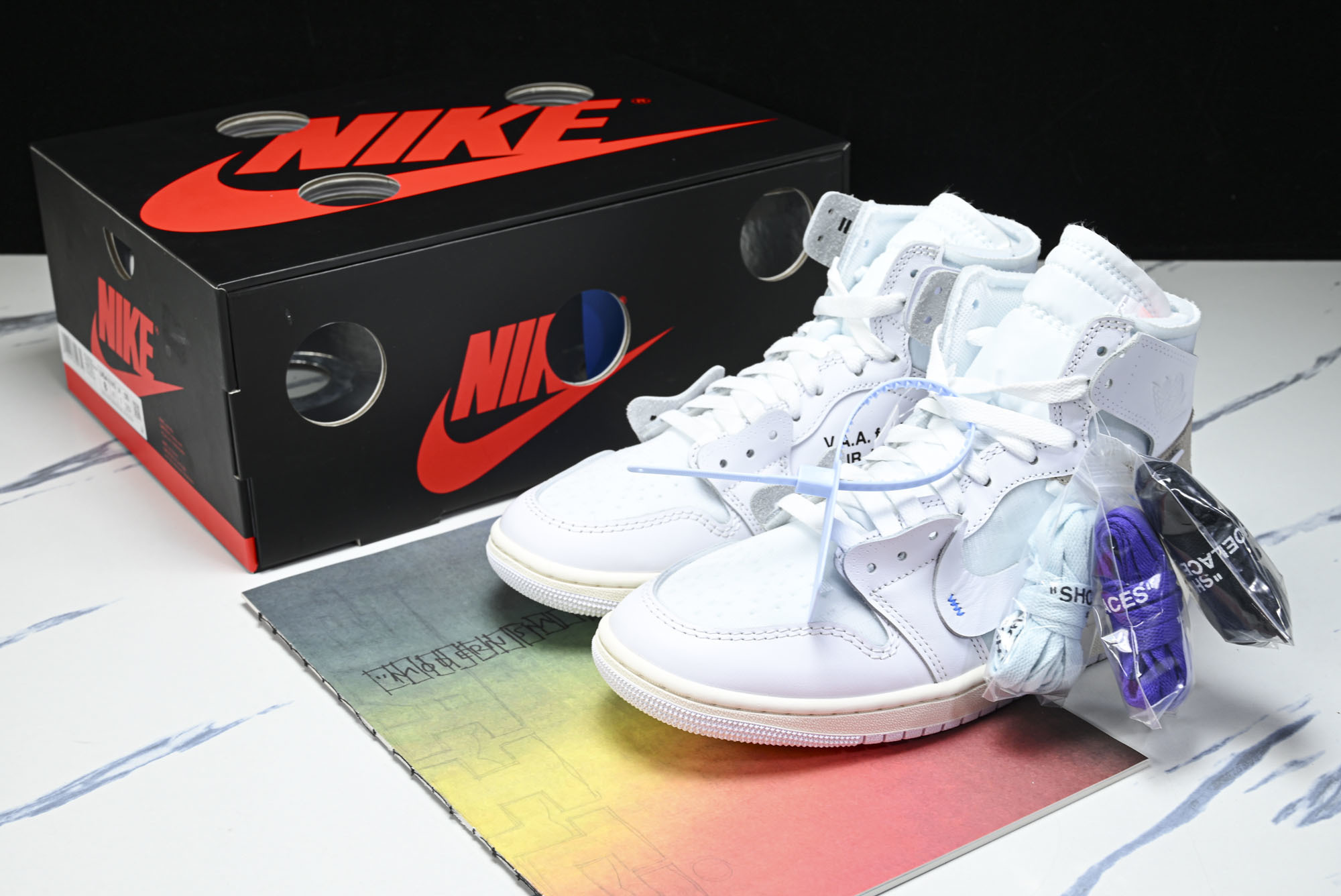 纯原原版 Off White x Air Jordan OW AJ1 乔1联名白 高帮篮球鞋 AA3834-100 #Y 纯原原版 Off White x Air Jordan OW AJ1 乔1联名白 高帮篮球鞋 AA3834-100 #Y
