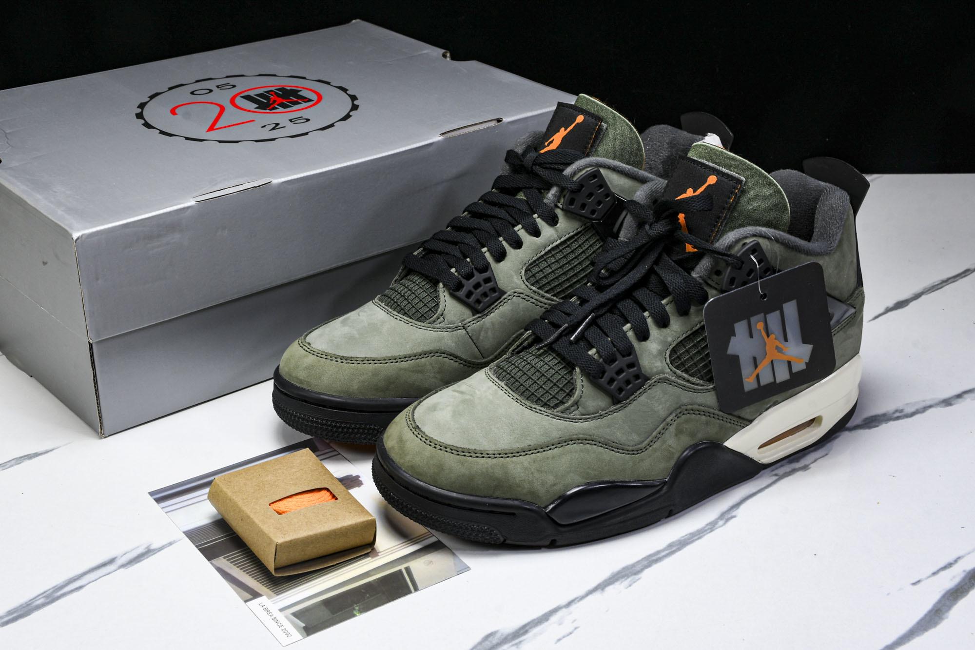 纯原原版 Undefeated x Air Jordan 4 OG AJ4 乔4橄榄绿麂皮 IB1519-200 #YZ