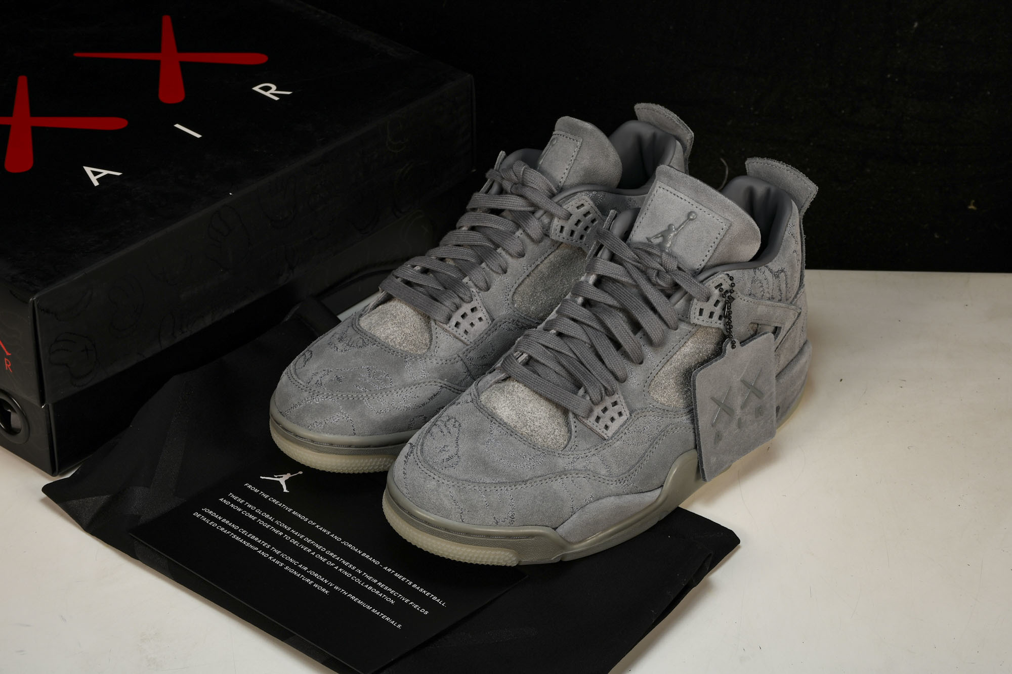 纯原原版 AIR JORDAN 4 RETRO KAWS 4kaws 涂鸦灰色 -003 #YZ001-1 40 40.