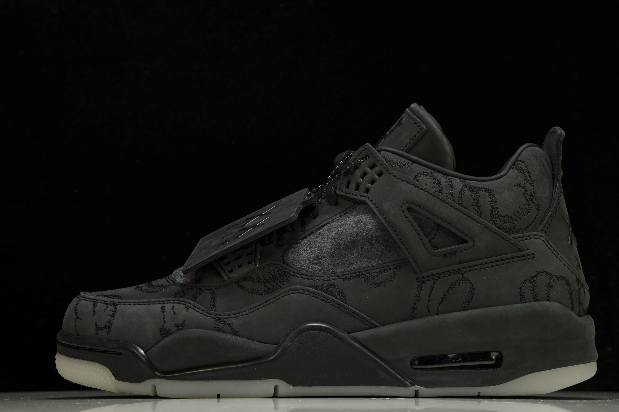 纯原原版 AIR JORDAN 4 RETRO KAWS x AJ4 联名 black 黑麂皮 -001 #YZ001-