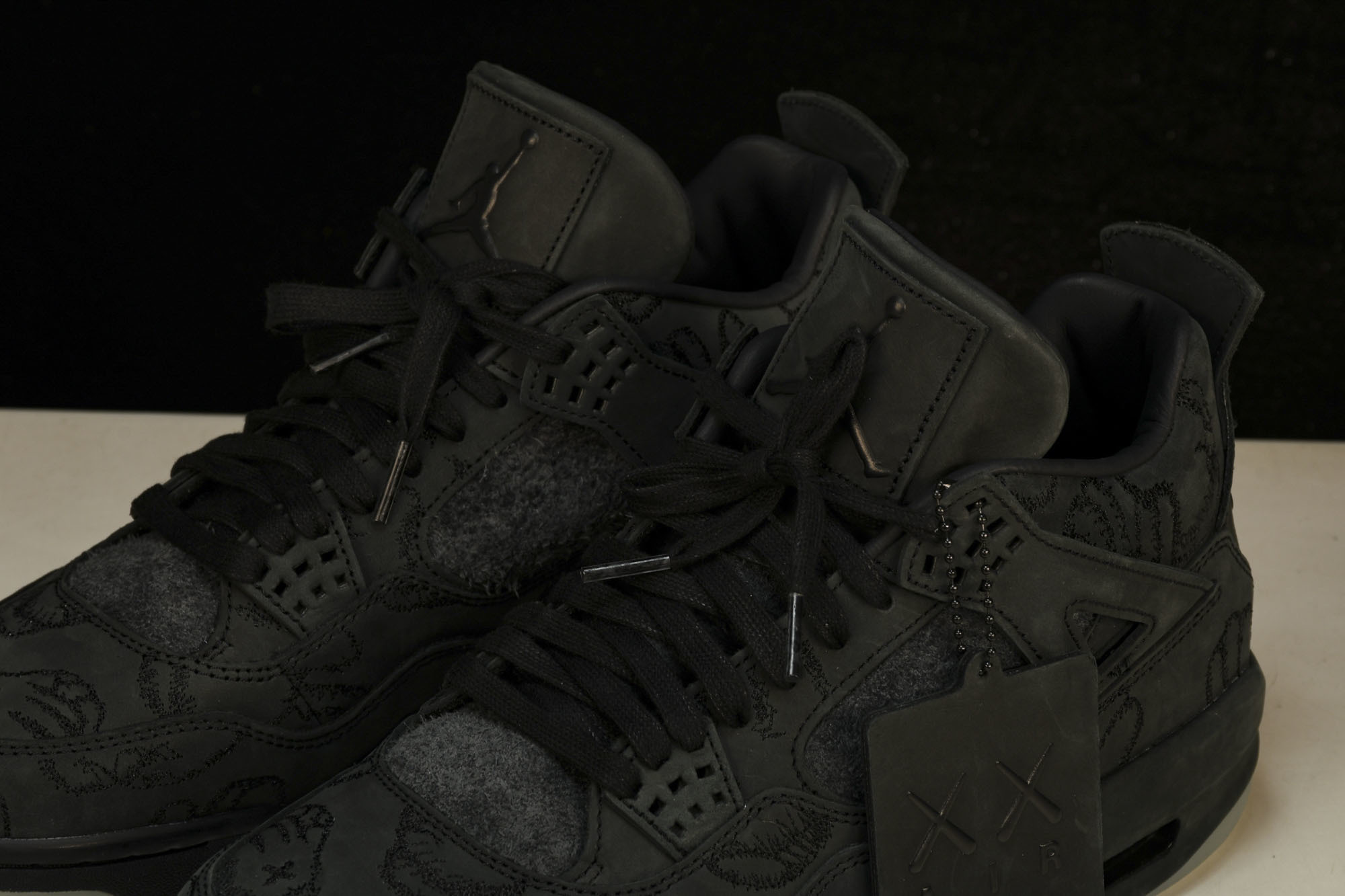 纯原原版 AIR JORDAN 4 RETRO KAWS x AJ4 联名 black 黑麂皮 -001 #YZ001-
