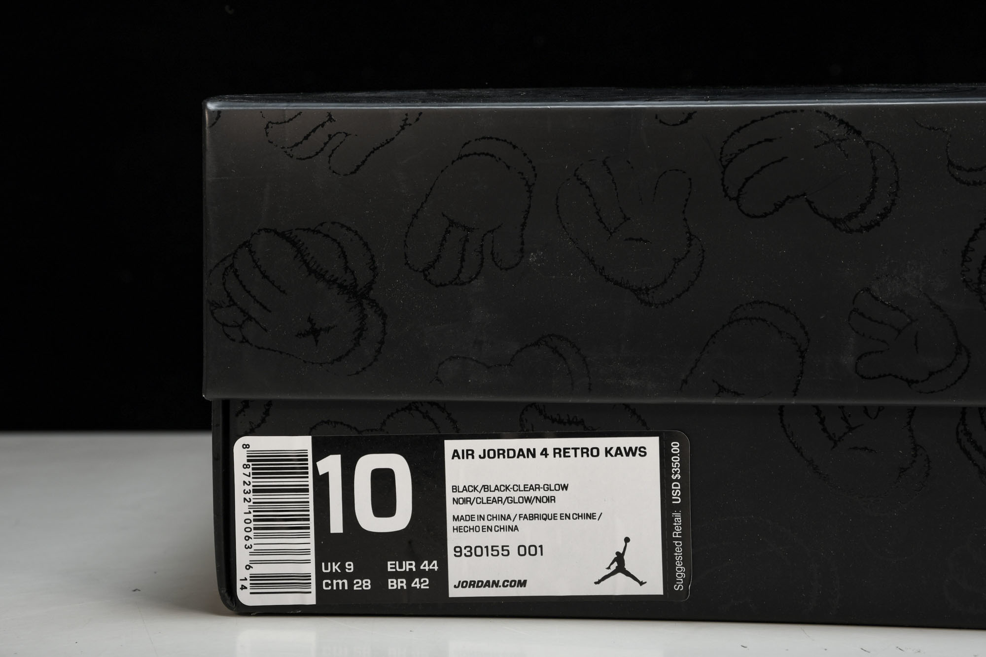 纯原原版 AIR JORDAN 4 RETRO KAWS x AJ4 联名 black 黑麂皮 -001 #YZ001-