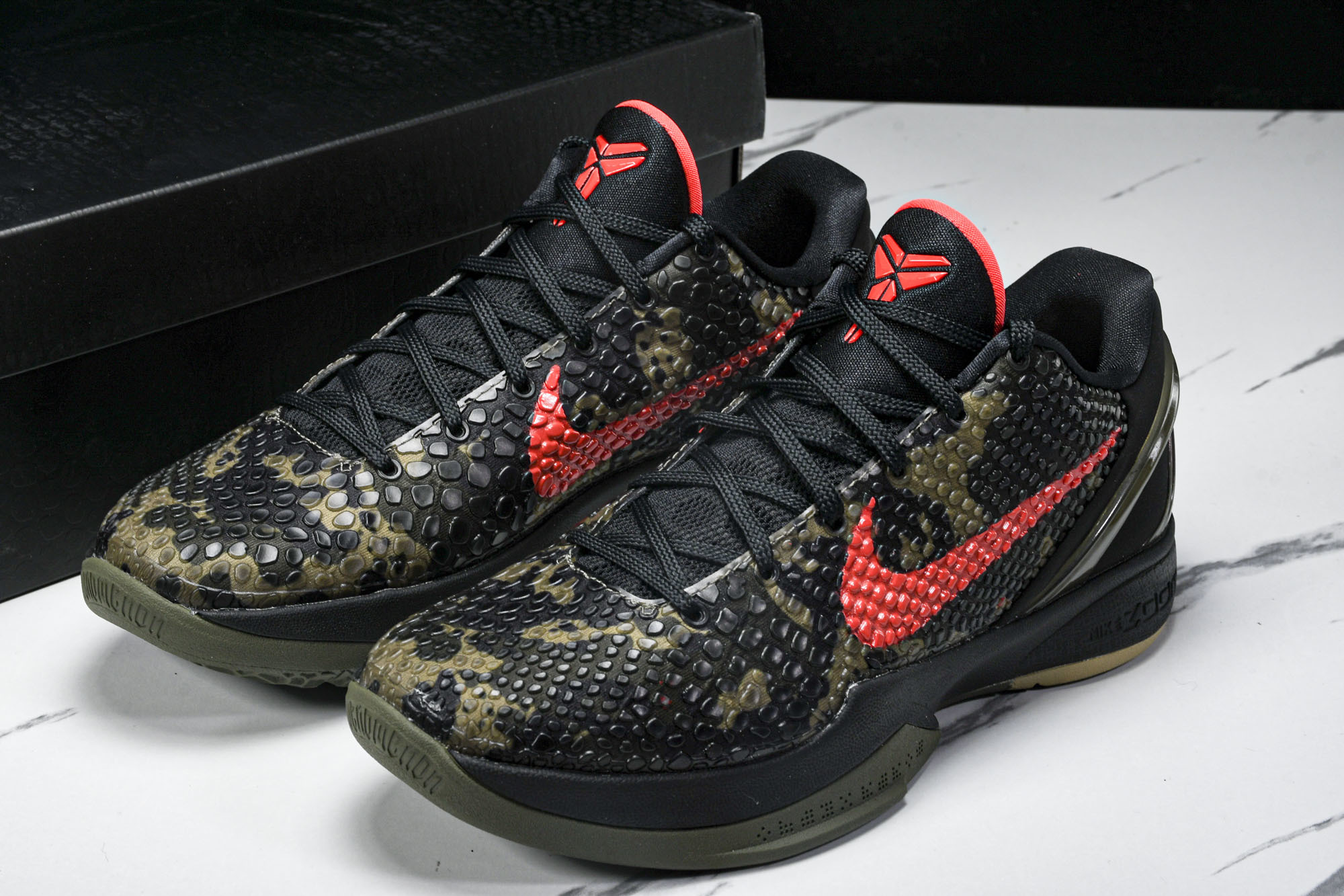 纯原NK Zoom Kobe 6 Protro“Italian Camo”黑红 FQ3546-001 #YZ001-1 